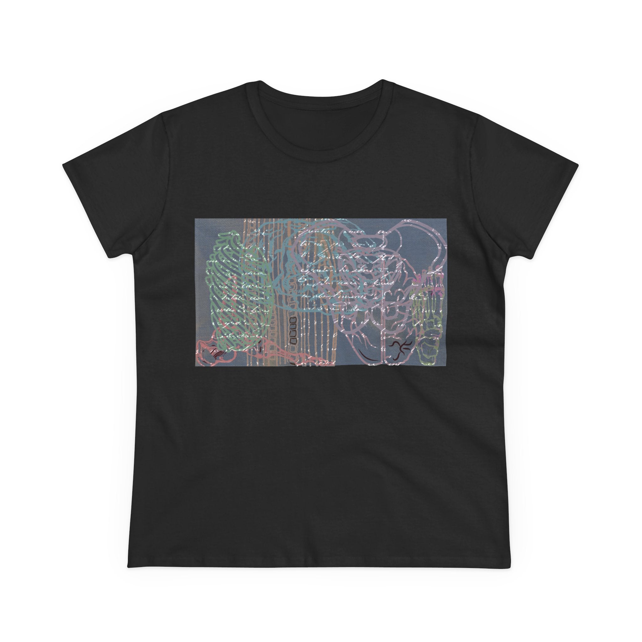 Artistic Women's Cotton Tee, Graphic T-Shirt, Casual Wear, Gift for Her, Summer Top, Unique Fashion, Everyday Wear