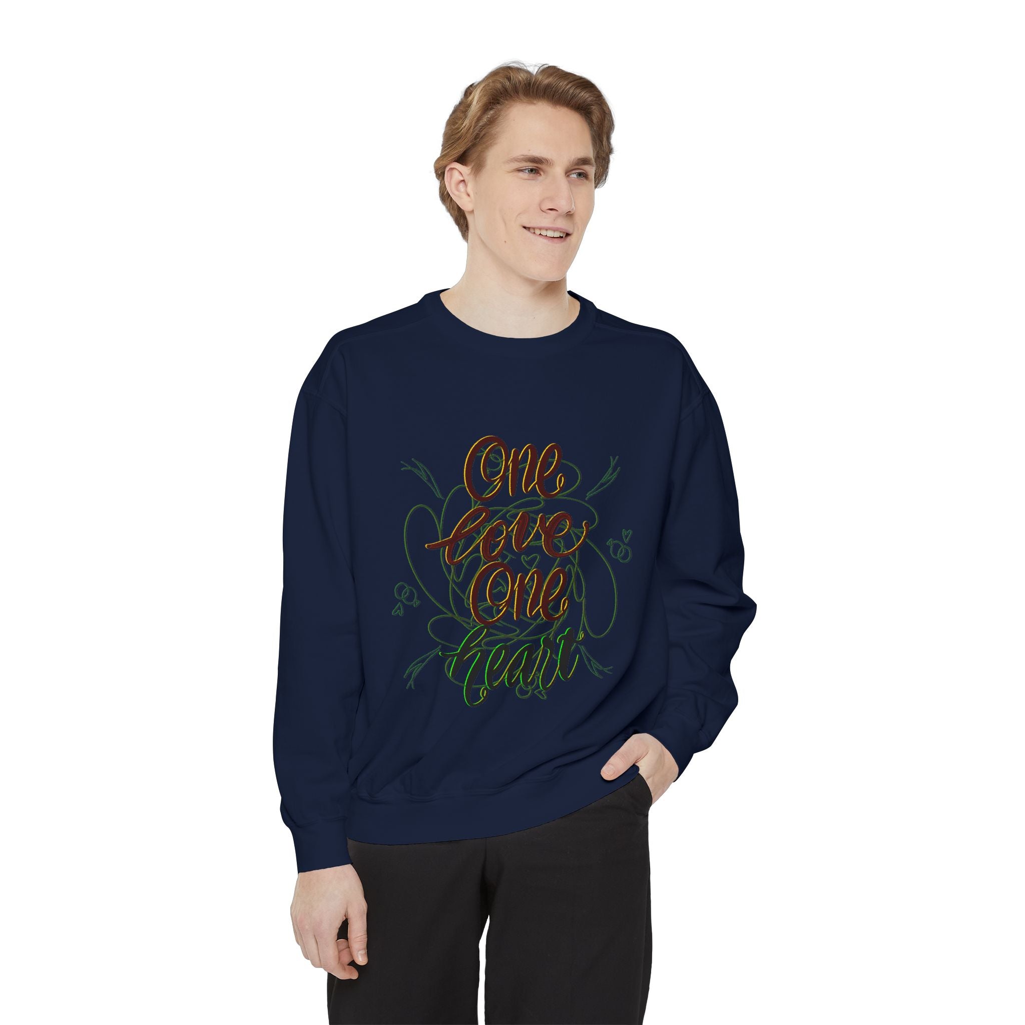 ONE LOVE Unisex Garment-Dyed Sweatshirt