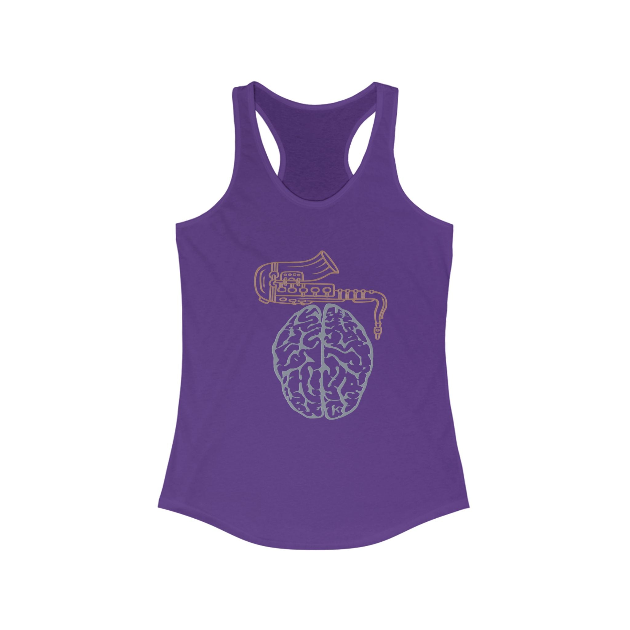 Sax on the Brain Women's Racerback Tank - Perfect for Musicians and Music Lovers