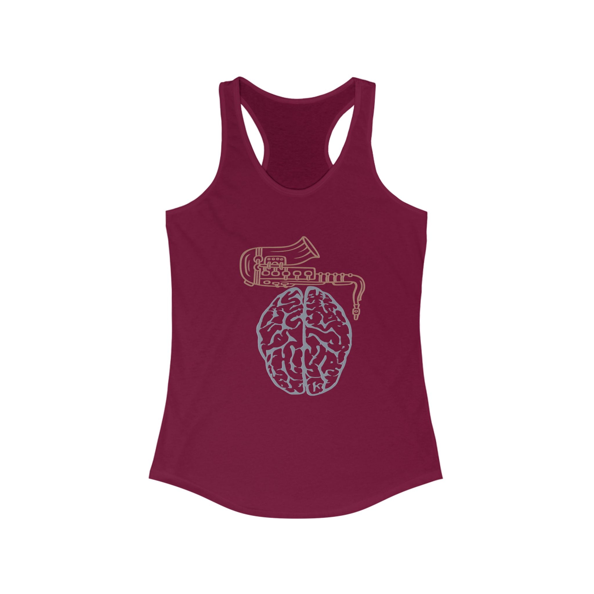 Sax on the Brain Women's Racerback Tank - Perfect for Musicians and Music Lovers