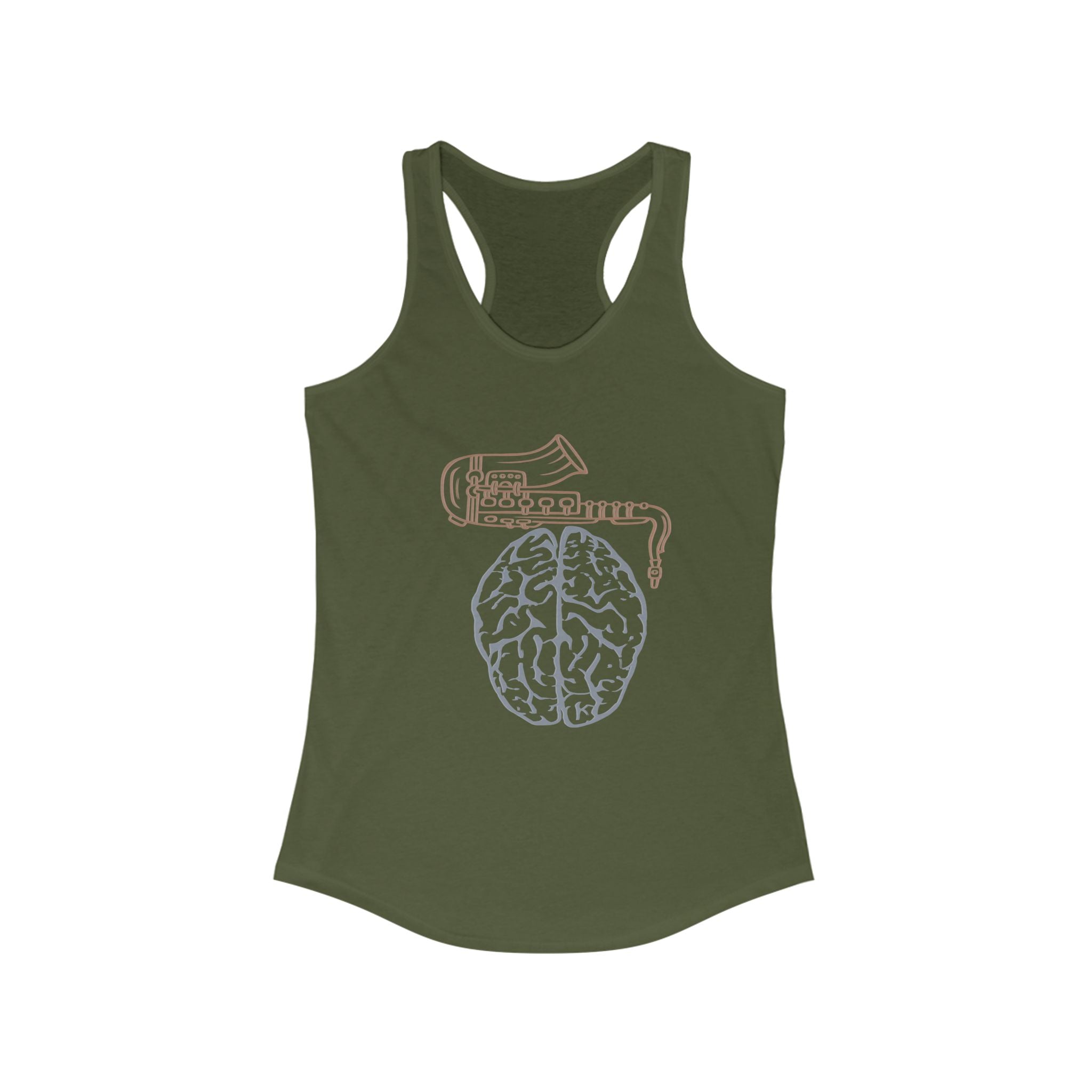 Sax on the Brain Women's Racerback Tank - Perfect for Musicians and Music Lovers