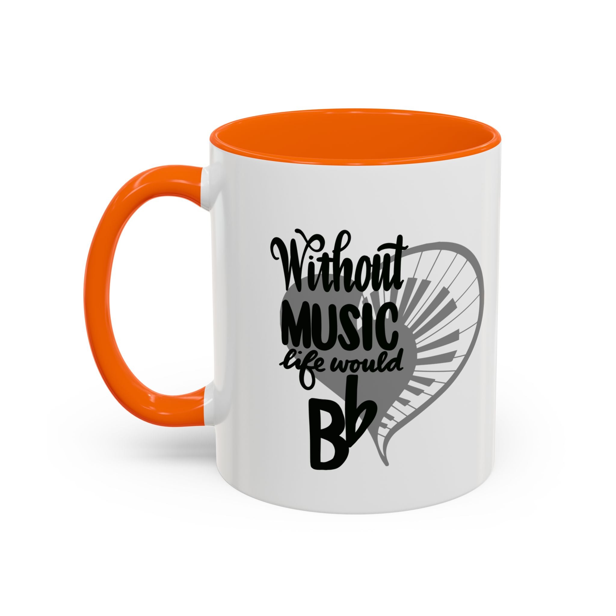 Inspirational Music Accent Coffee Mug - "Without Music Life Would Be Bb" - Perfect for Musicians and Music Lovers