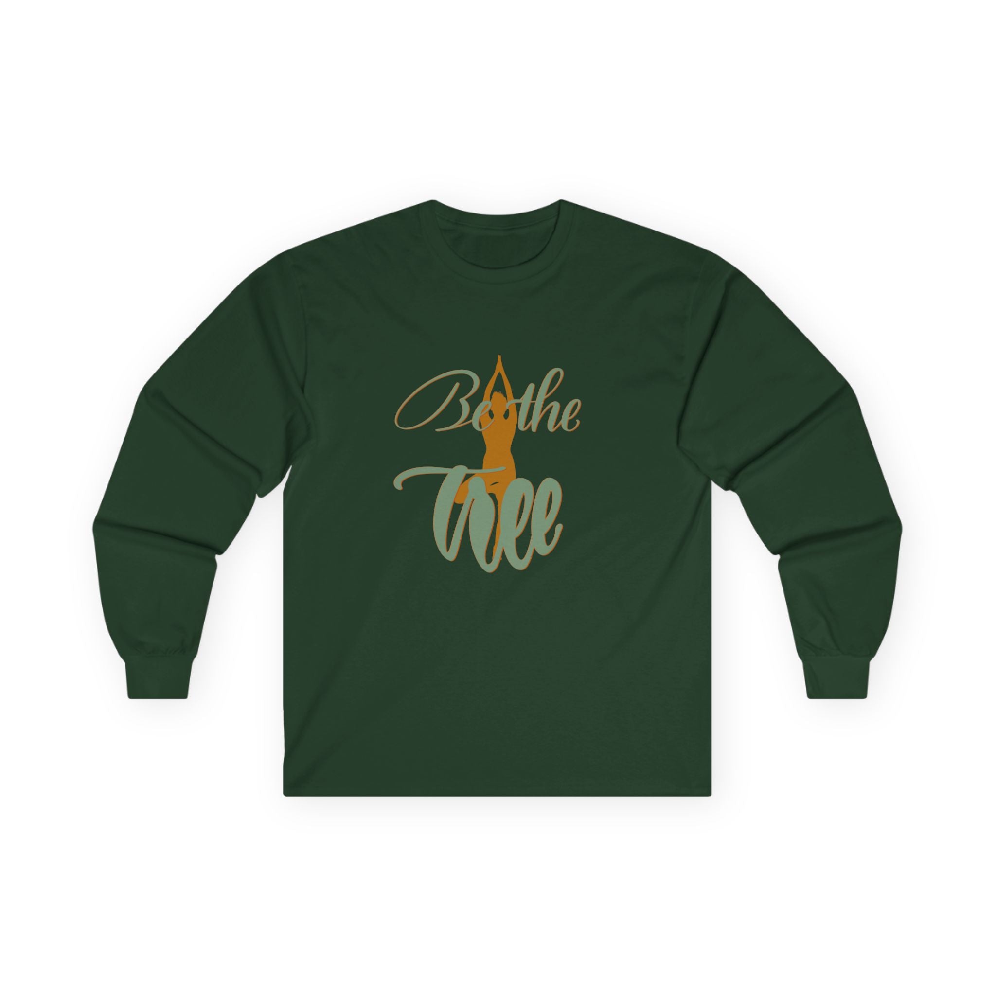 Be the Tree Yoga Long Sleeve Tee - Unisex Cotton Shirt for Relaxation and Mindfulness