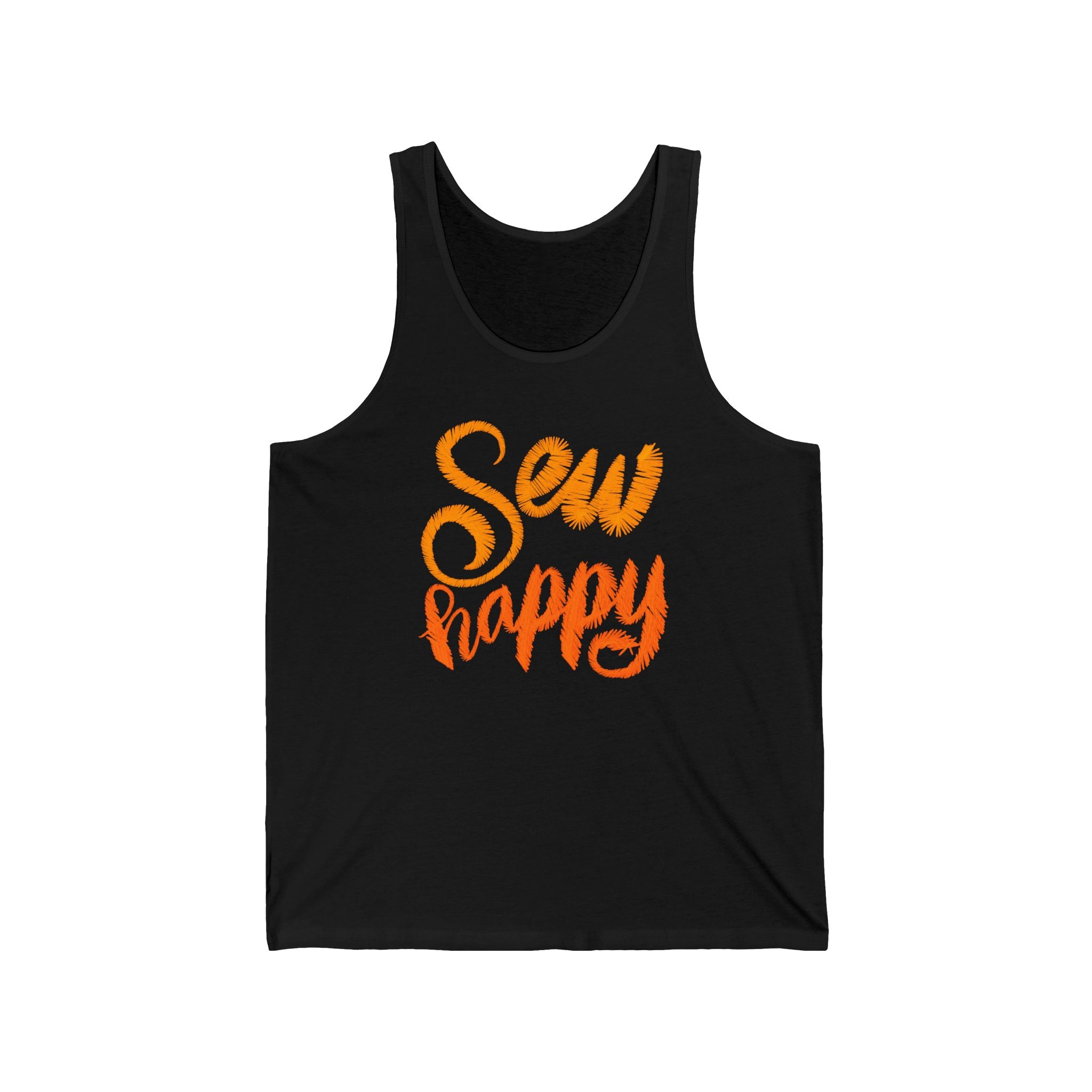 Sew Happy Unisex Jersey Tank - Perfect for Fiber Artists & Crafters