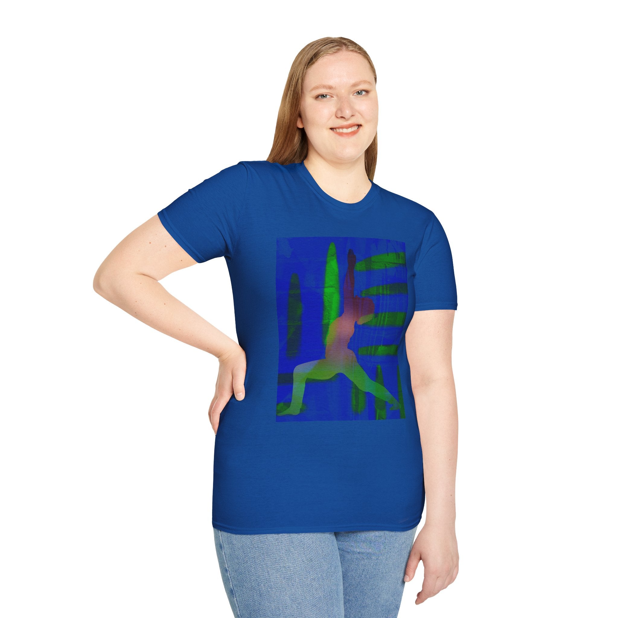 Yoga Pose Graphic T‑Shirt — Abstract Warrior Silhouette