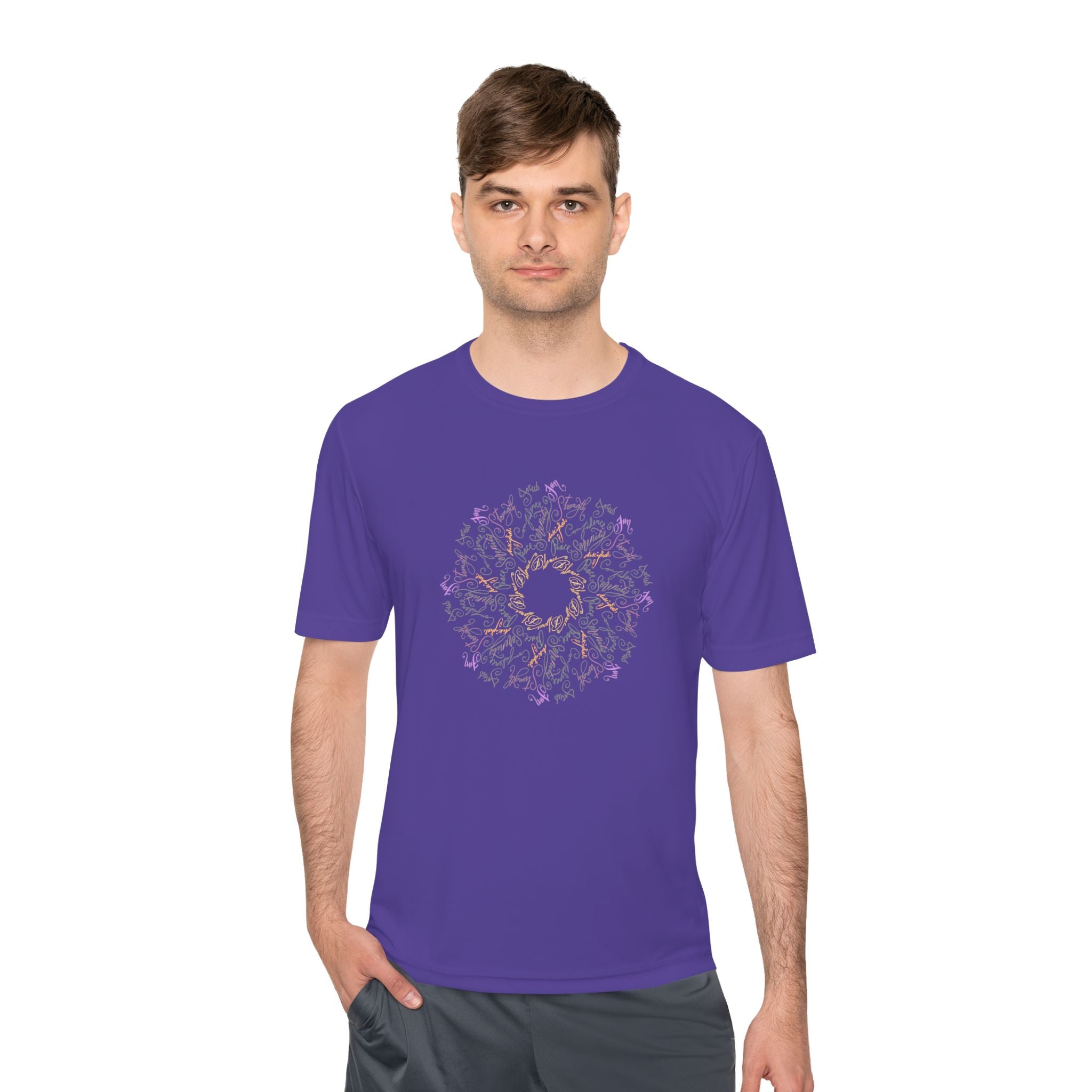Mandala Yoga Pose Design Unisex Moisture Wicking Tee - Perfect for Active Lifestyle