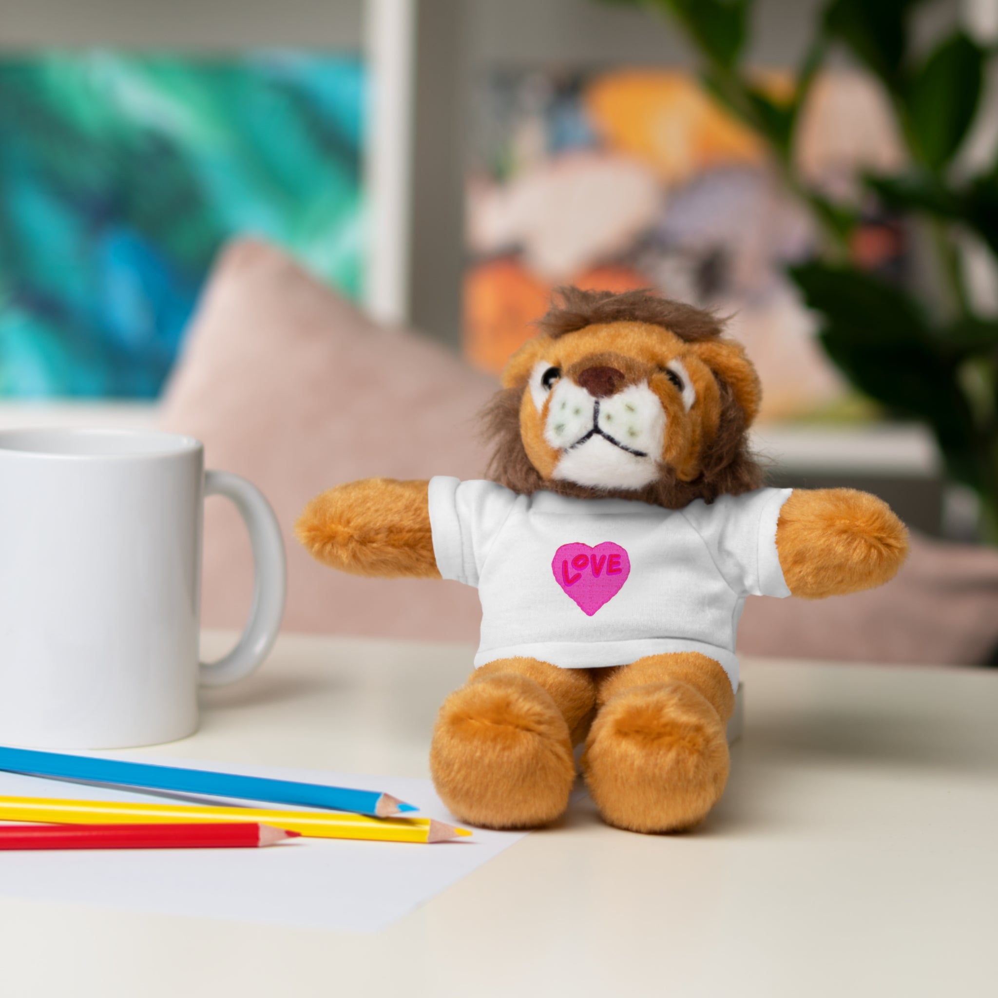 Love Bear Stuffed Animal in Custom Tee - Perfect Gift for Kids and Occasions