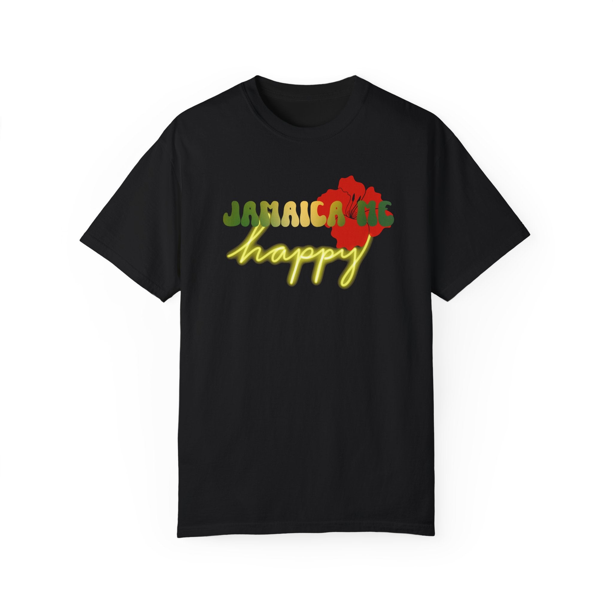 JAMAICA ME HAPPY Unisex Garment-Dyed T-shirt