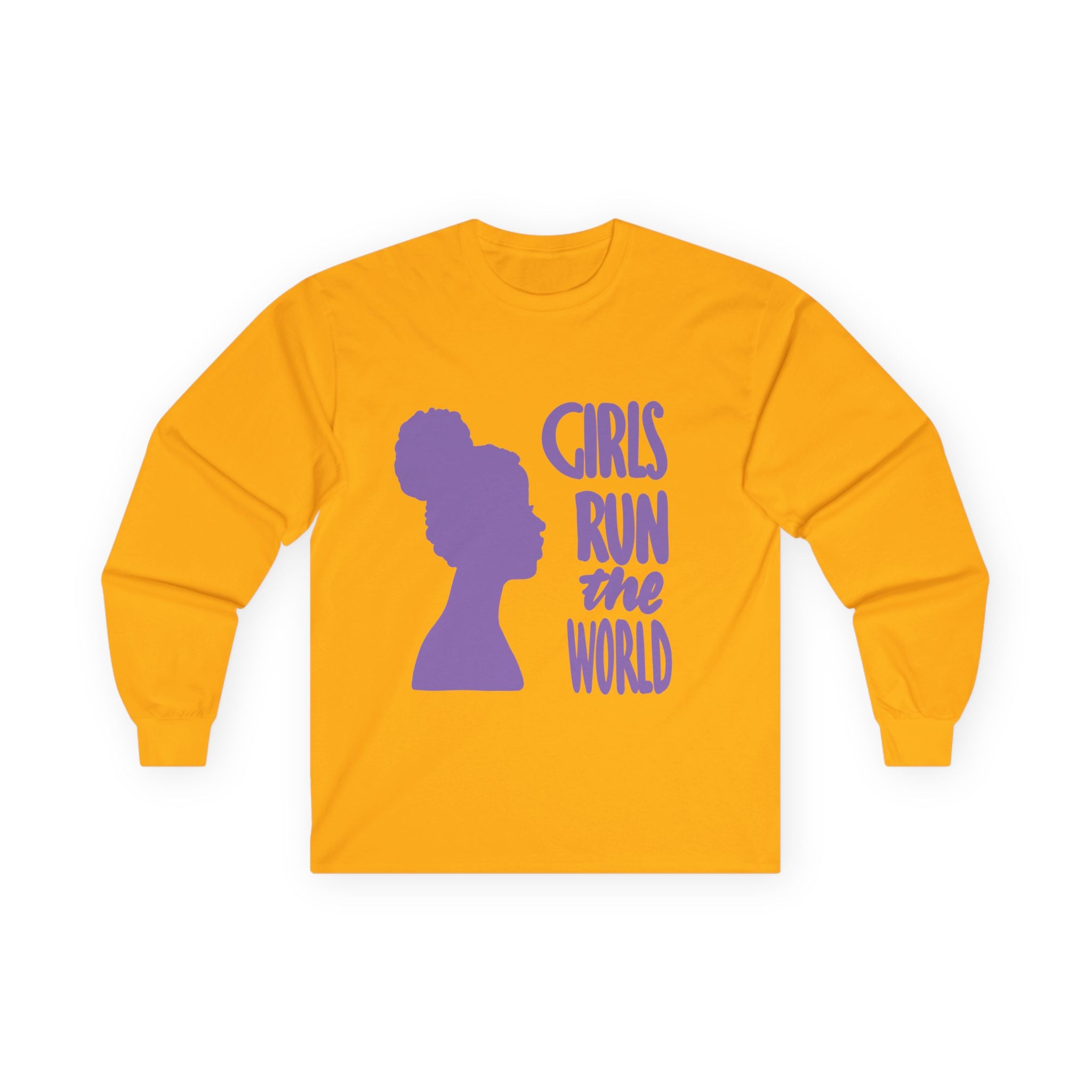 Girls Run the World Long Sleeve Tee - Empowering Unisex Cotton Shirt