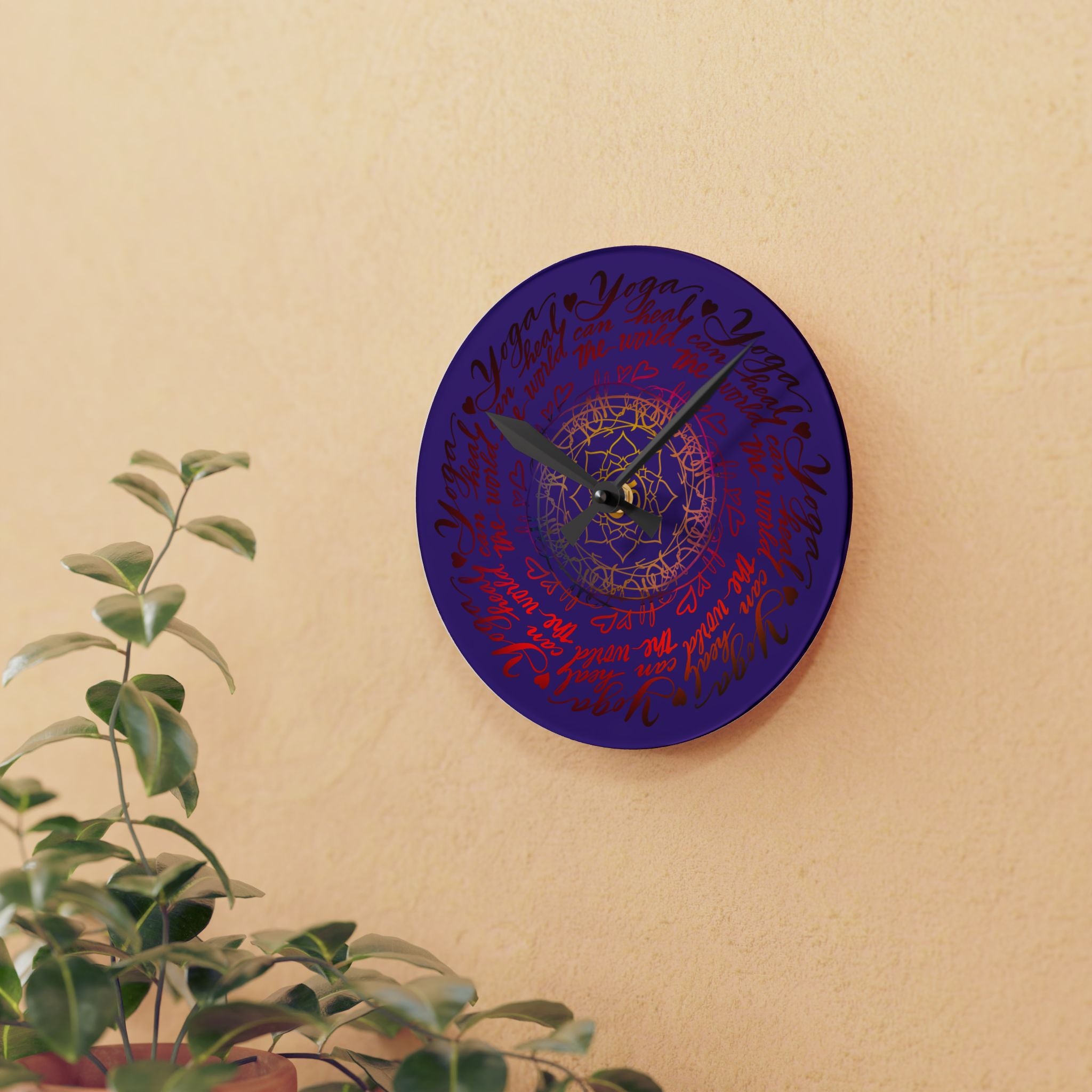 YOGA CAN HEAL THE WORLD Wall Clock