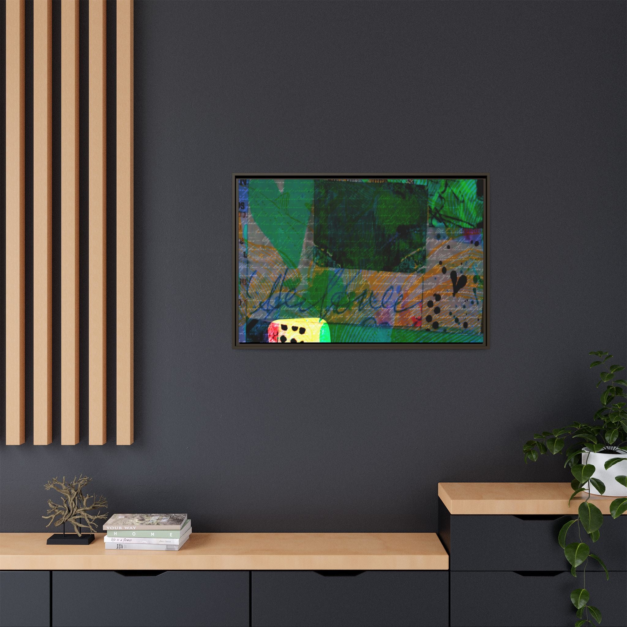 Colorful Abstract Framed Canvas Art - Vibrant Wall Décor