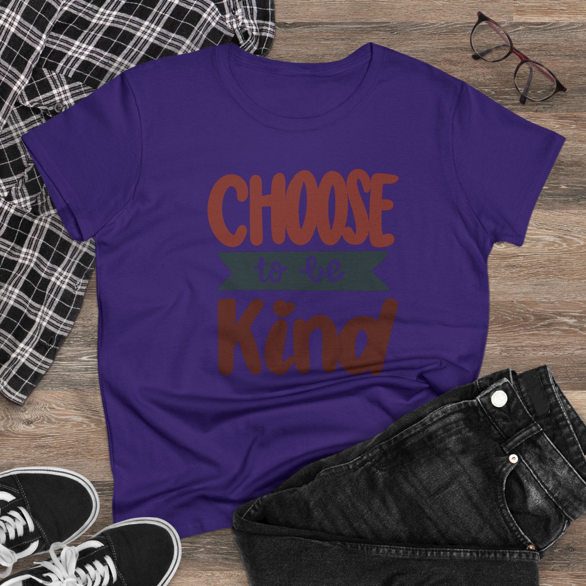 CHOOSE TO BE KIND Women's Midweight Cotton Tee