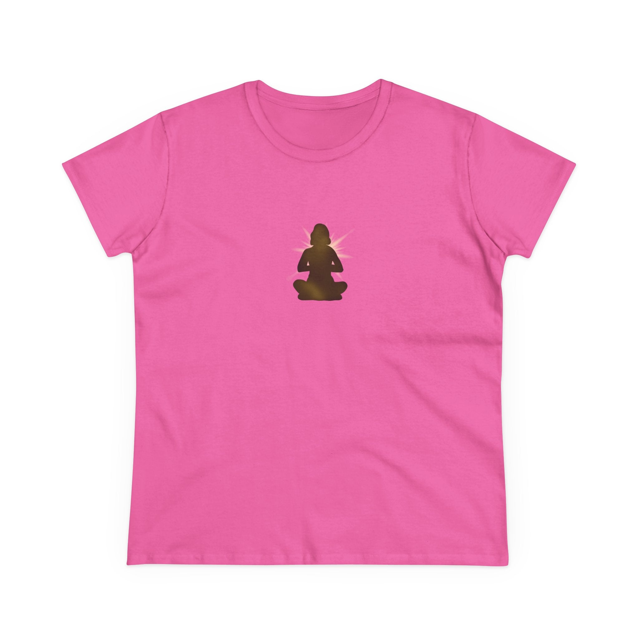 Meditation Silhouette Tee — Women's Yoga Cotton T‑Shirt