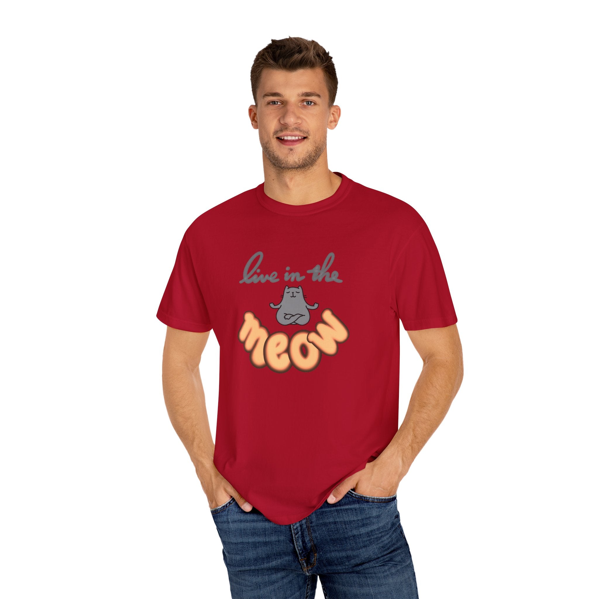 LIVE IN THE MEOW Unisex Garment-Dyed T-shirt