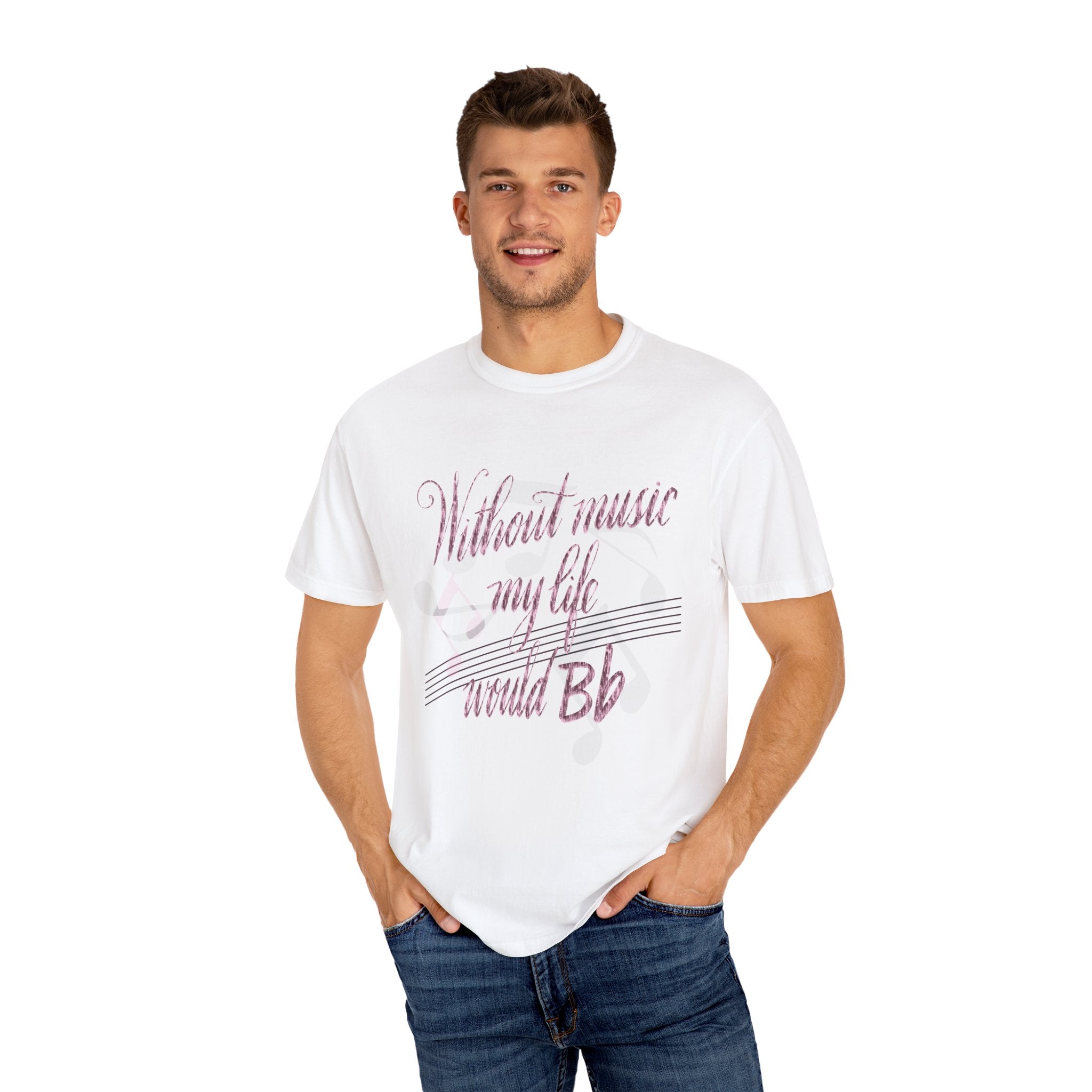 Music Lover's Unisex T-shirt - 'Without Music My Life Would Be Flat” Design