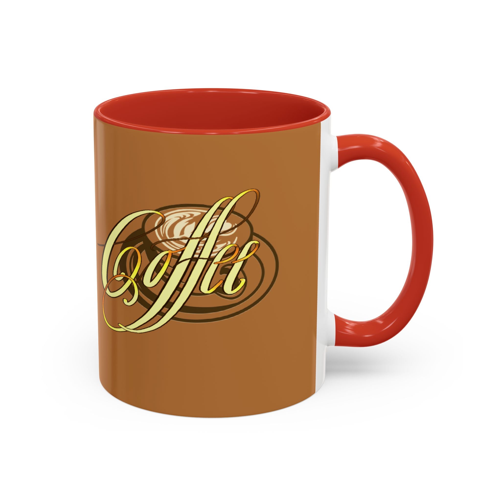 COFFEE CALLIGRAPHY Accent Coffee Mug (11 oz)