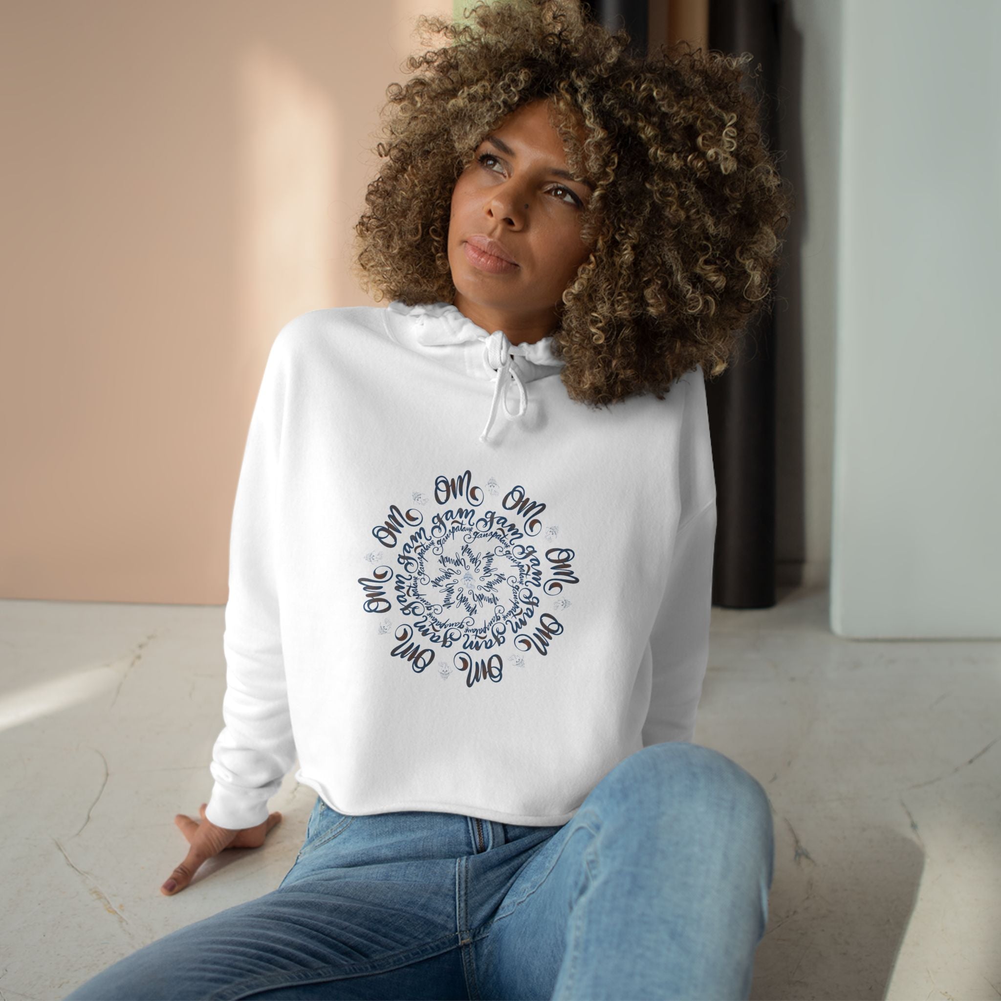 Inspirational Crop Hoodie with Positive Affirmation Design