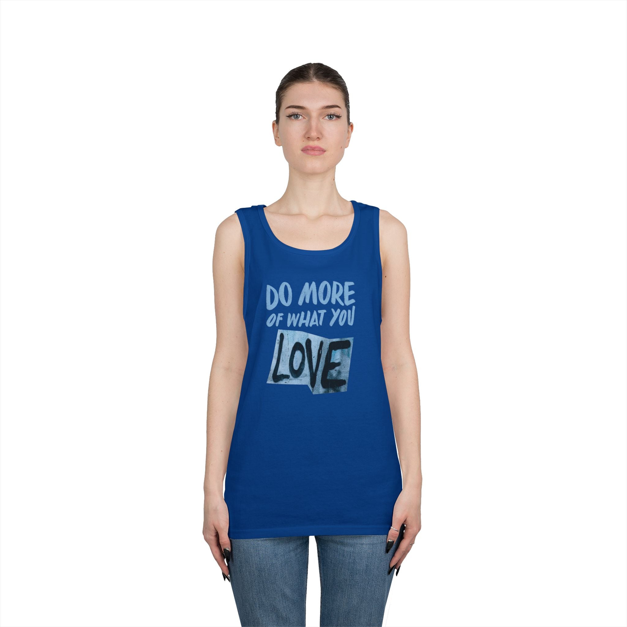 Inspirational Unisex Heavy Cotton Tank Top - "Do More of What You Love"