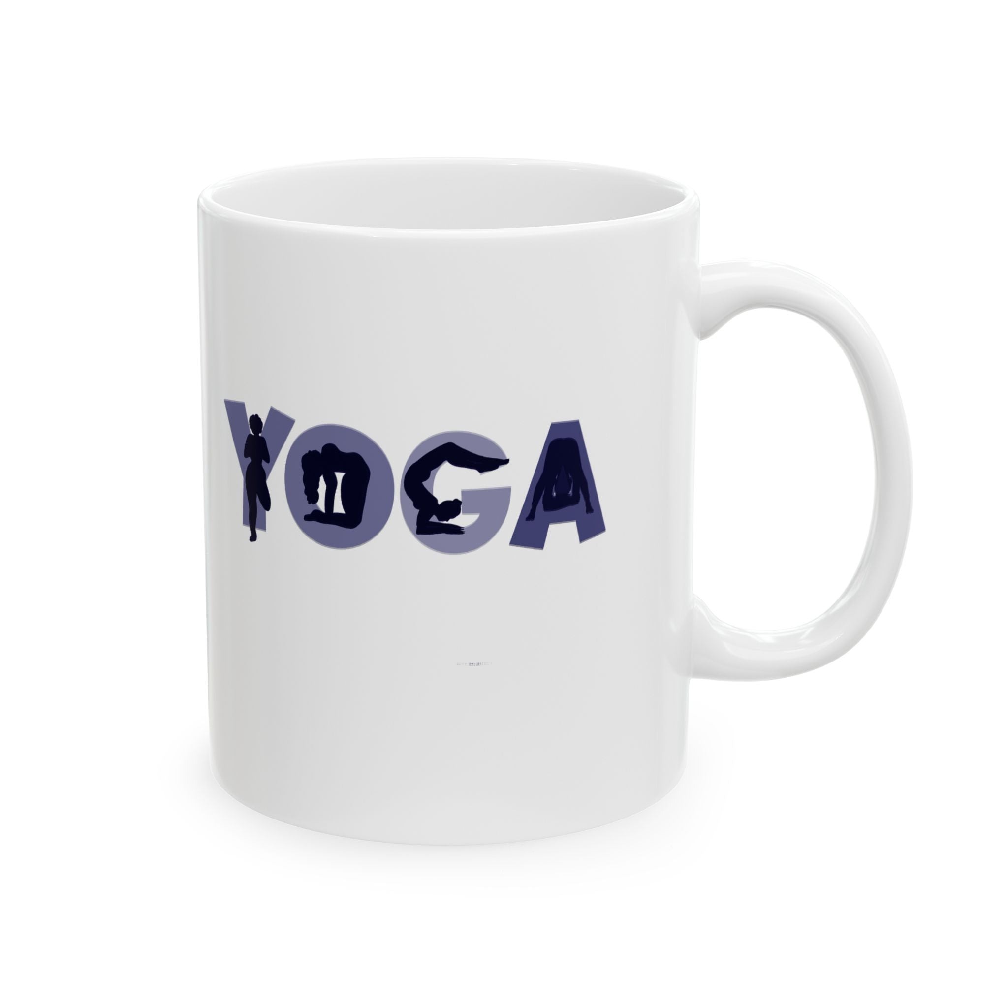 Yoga Asana Ceramic Mug — Hand-Drawn Pose Design (11oz)