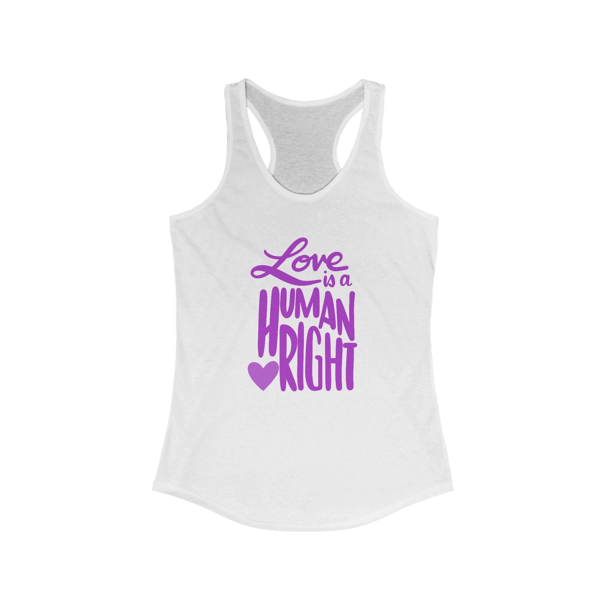 Love is a Human Right Racerback Tank for Women - Empowering Workout Top