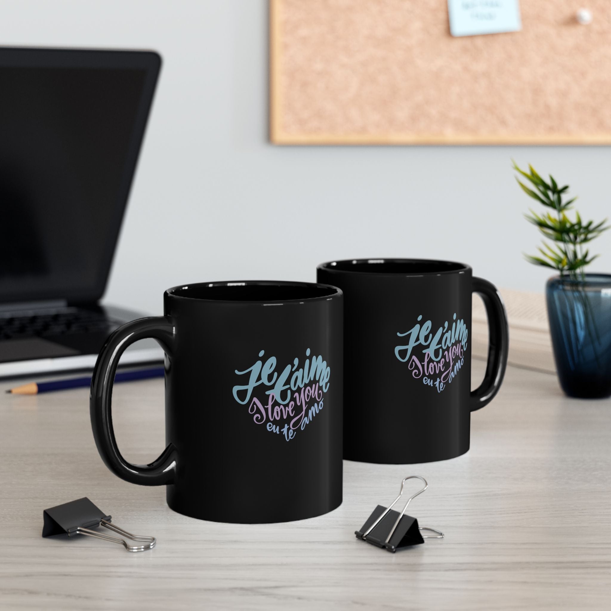 I LOVE YOU Black Mug (11oz)