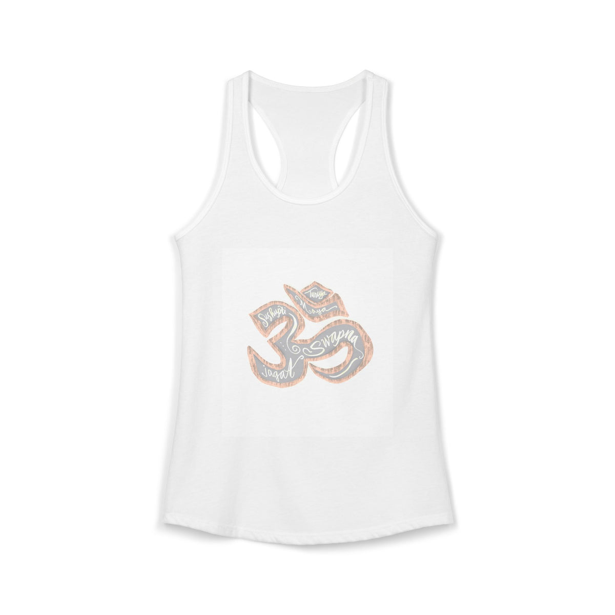 OM symbol with meanings in Sanskrit Women's Ideal Racerback Tank