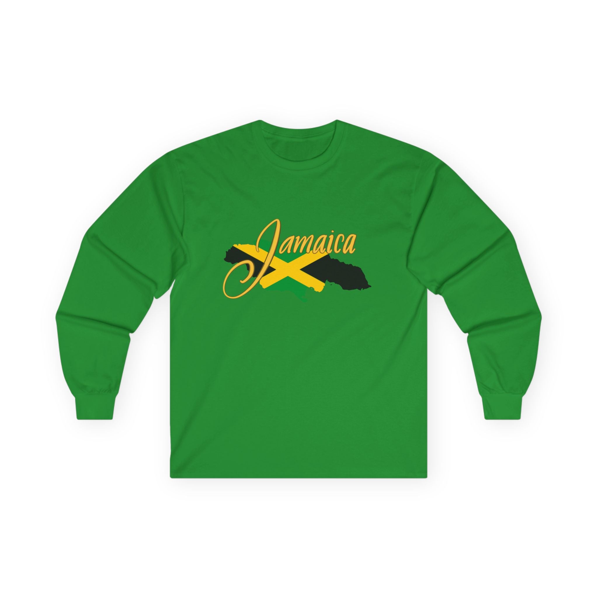 Jamaica Map Long Sleeve Tee - Unisex Cotton Shirt for Travel Lovers