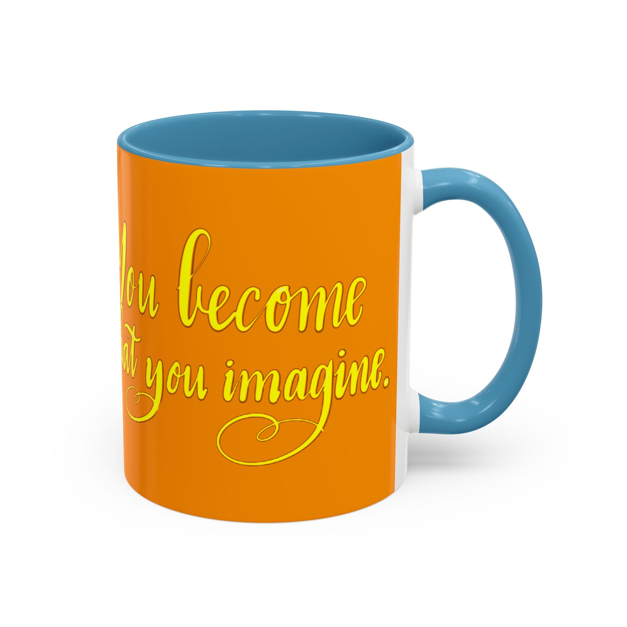 YOU BECOME WHAT YOU IMAGINE YOGA Accent Coffee Mug (11 oz)