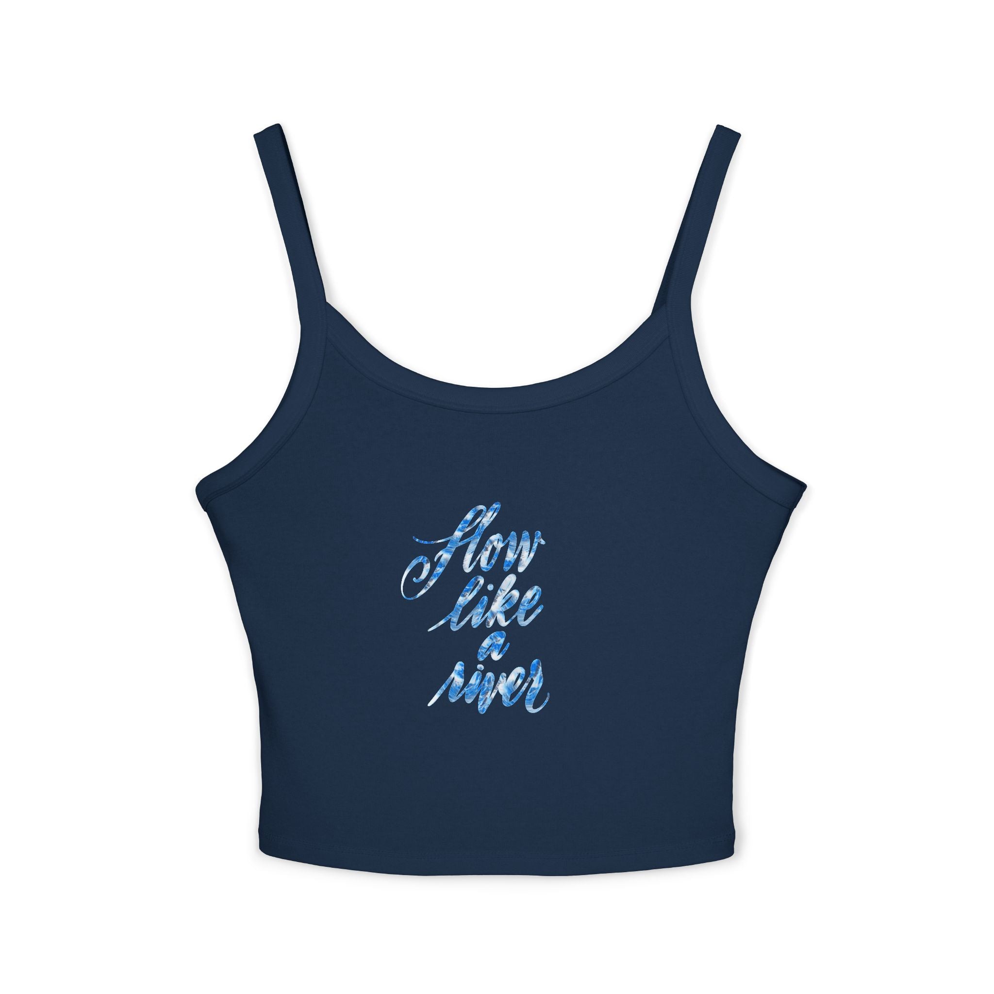 FLOW LIKE A RIVER Floral Script Tank