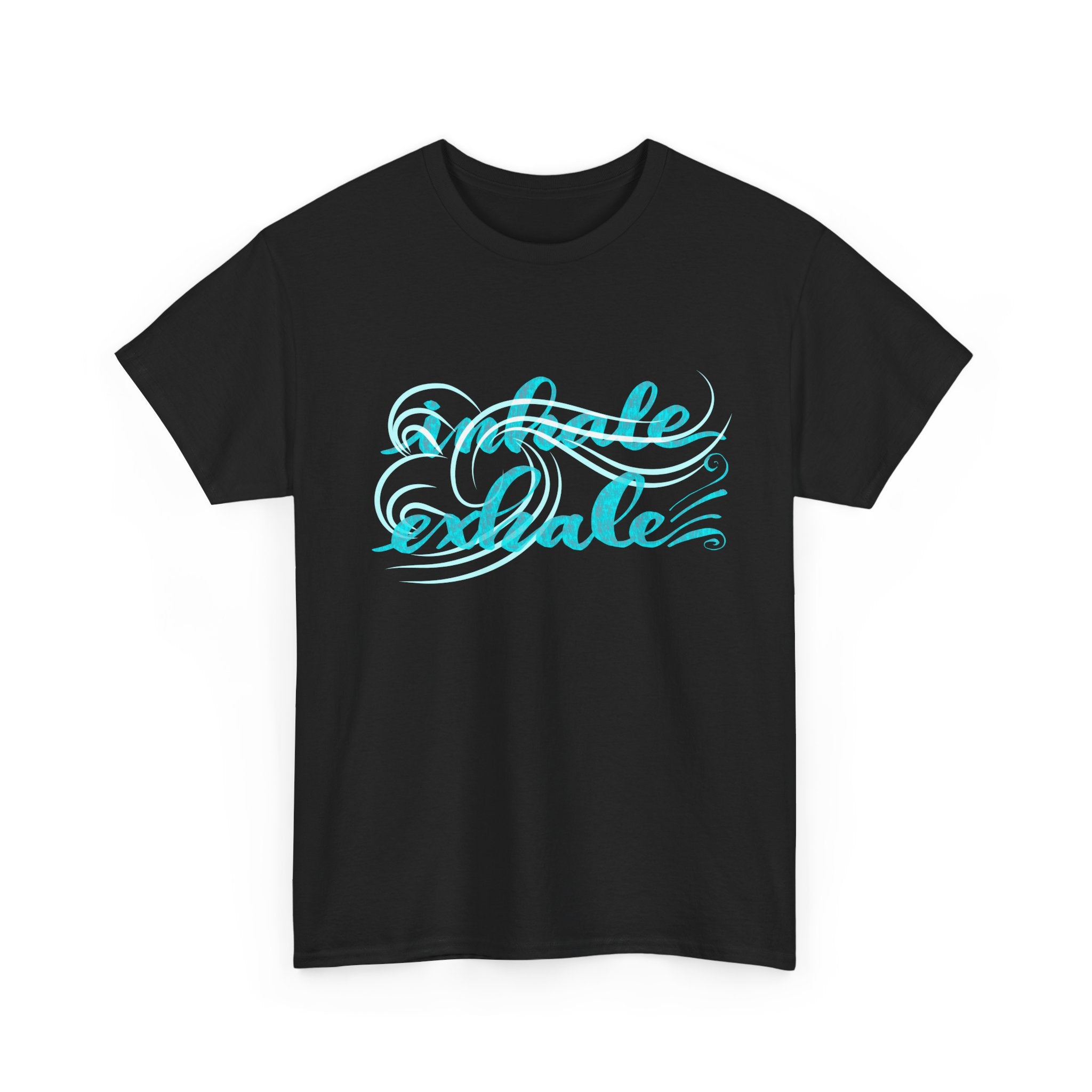Heavy Cotton Tee - "Inhale Exhale" Relaxation Graphic Tee