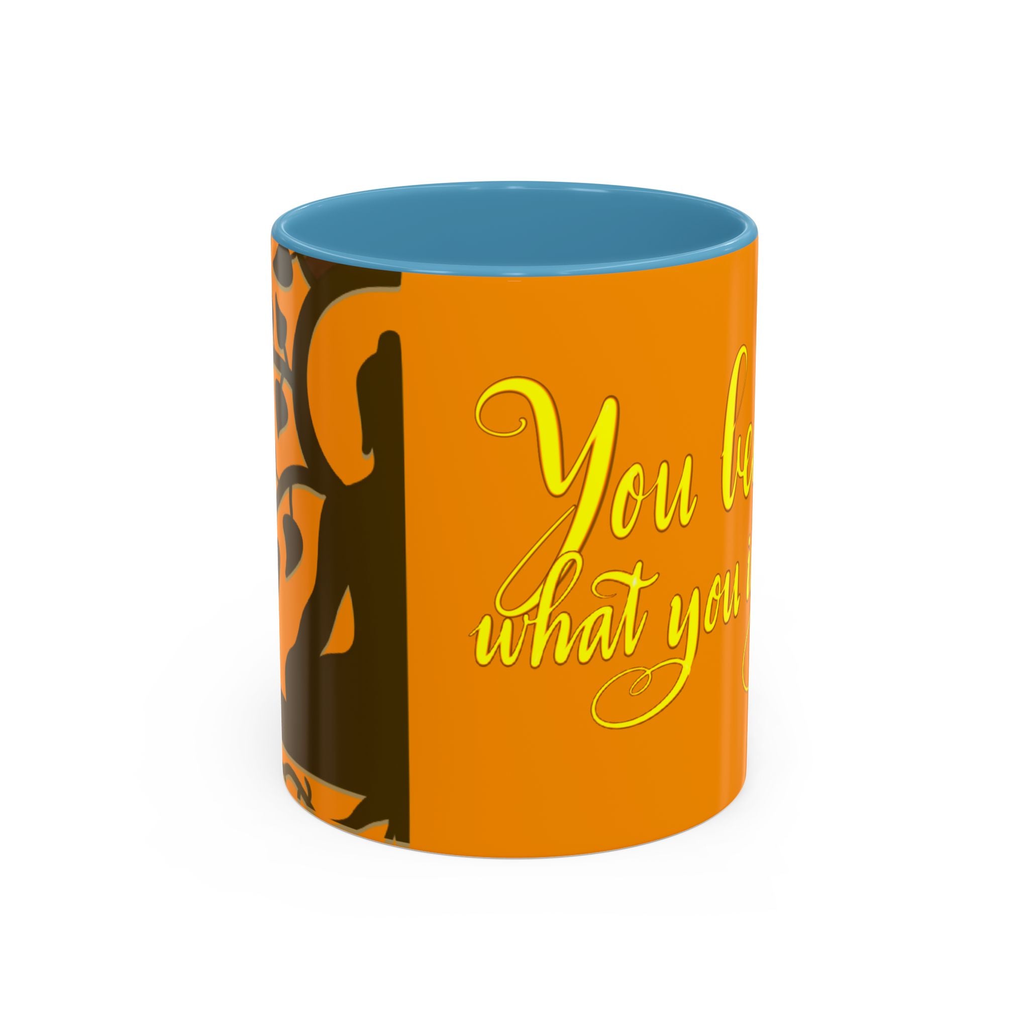 YOU BECOME WHAT YOU IMAGINE YOGA Accent Coffee Mug (11 oz)