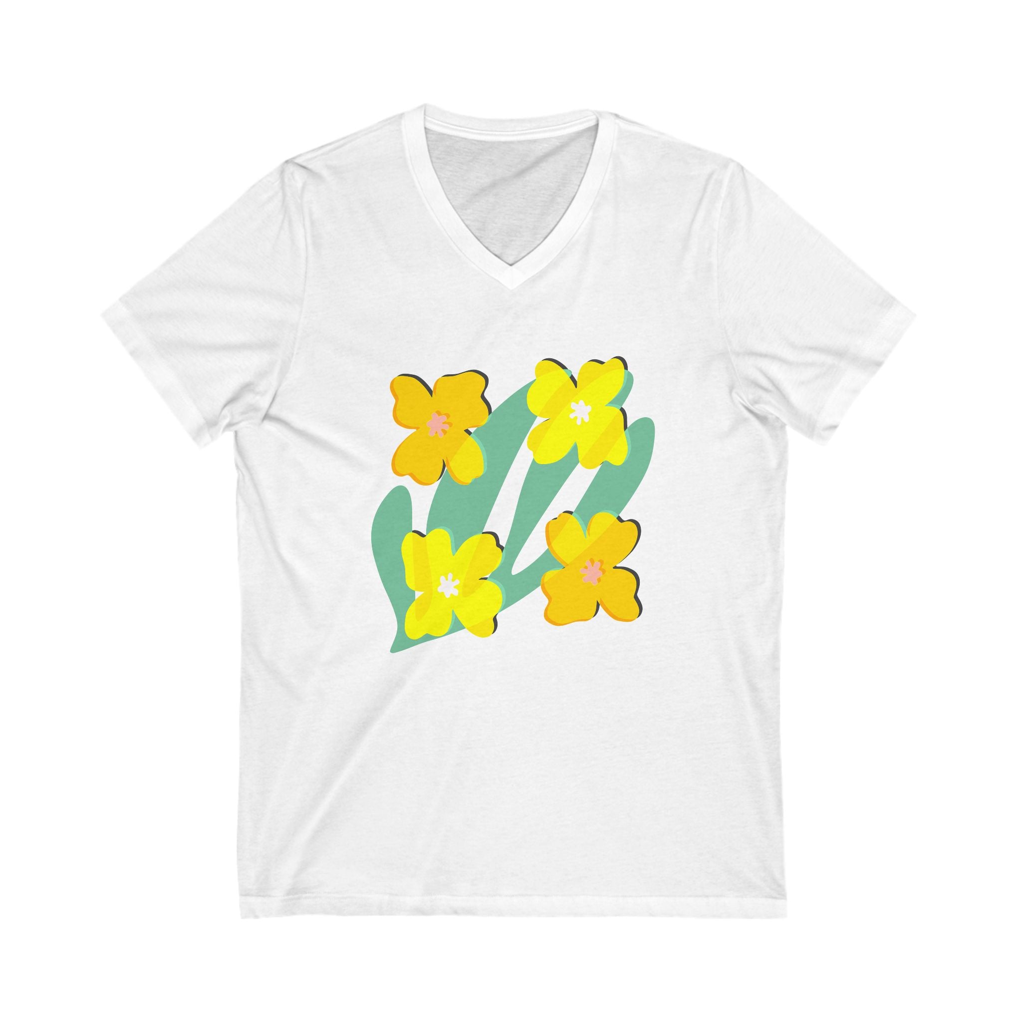 Floral V-Neck Tee for Casual Spring Vibes
