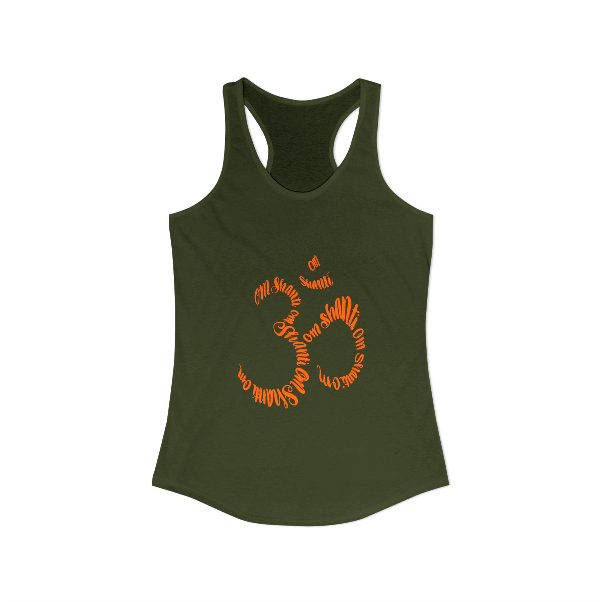Yoga OM Racerback Tank — Hand-Drawn Calligraphy