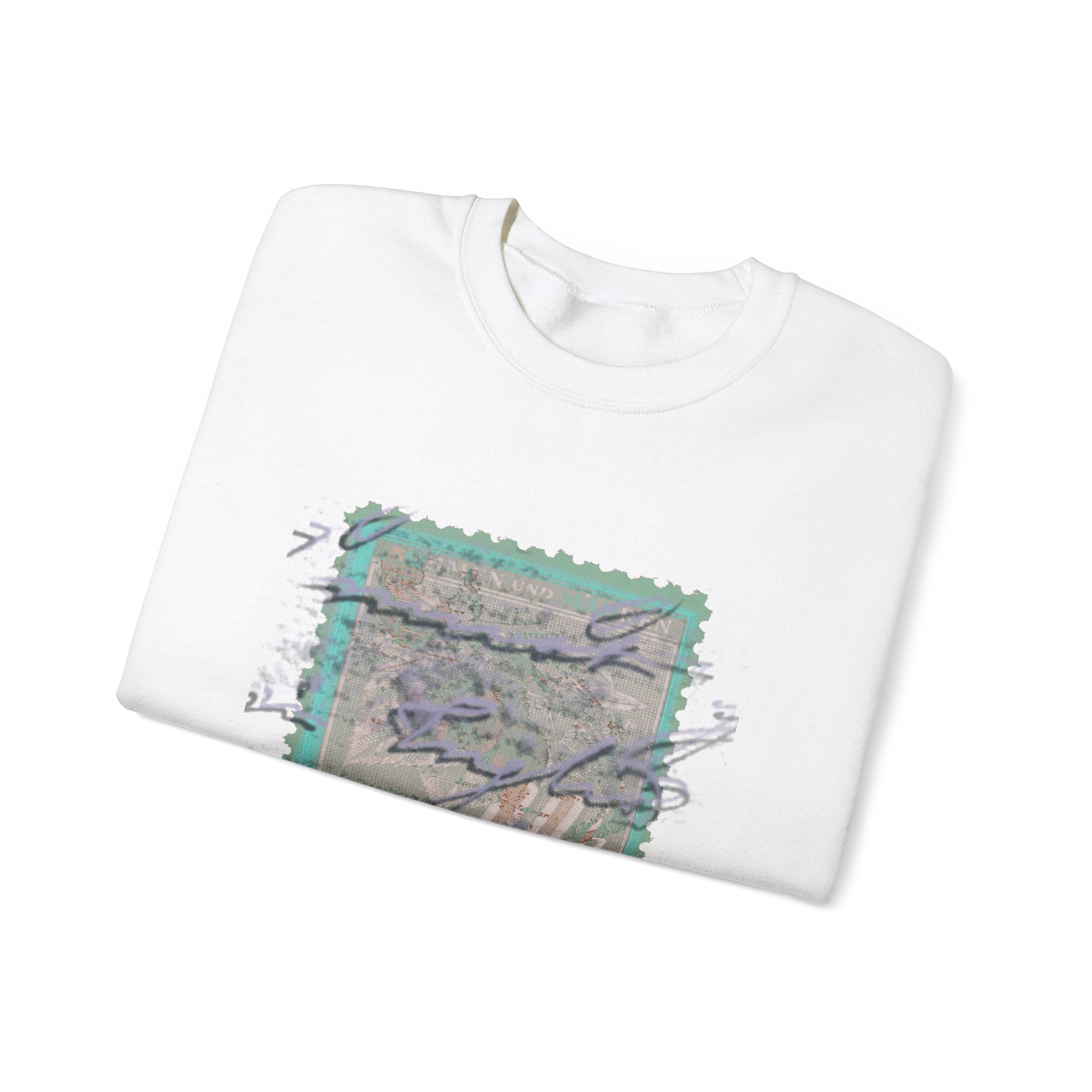 Retro Stamp Design Unisex Heavy Blend™ Crewneck Sweatshirt
