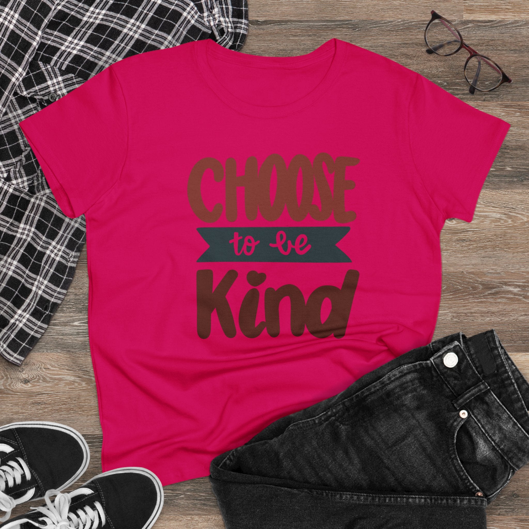 CHOOSE TO BE KIND Women's Midweight Cotton Tee