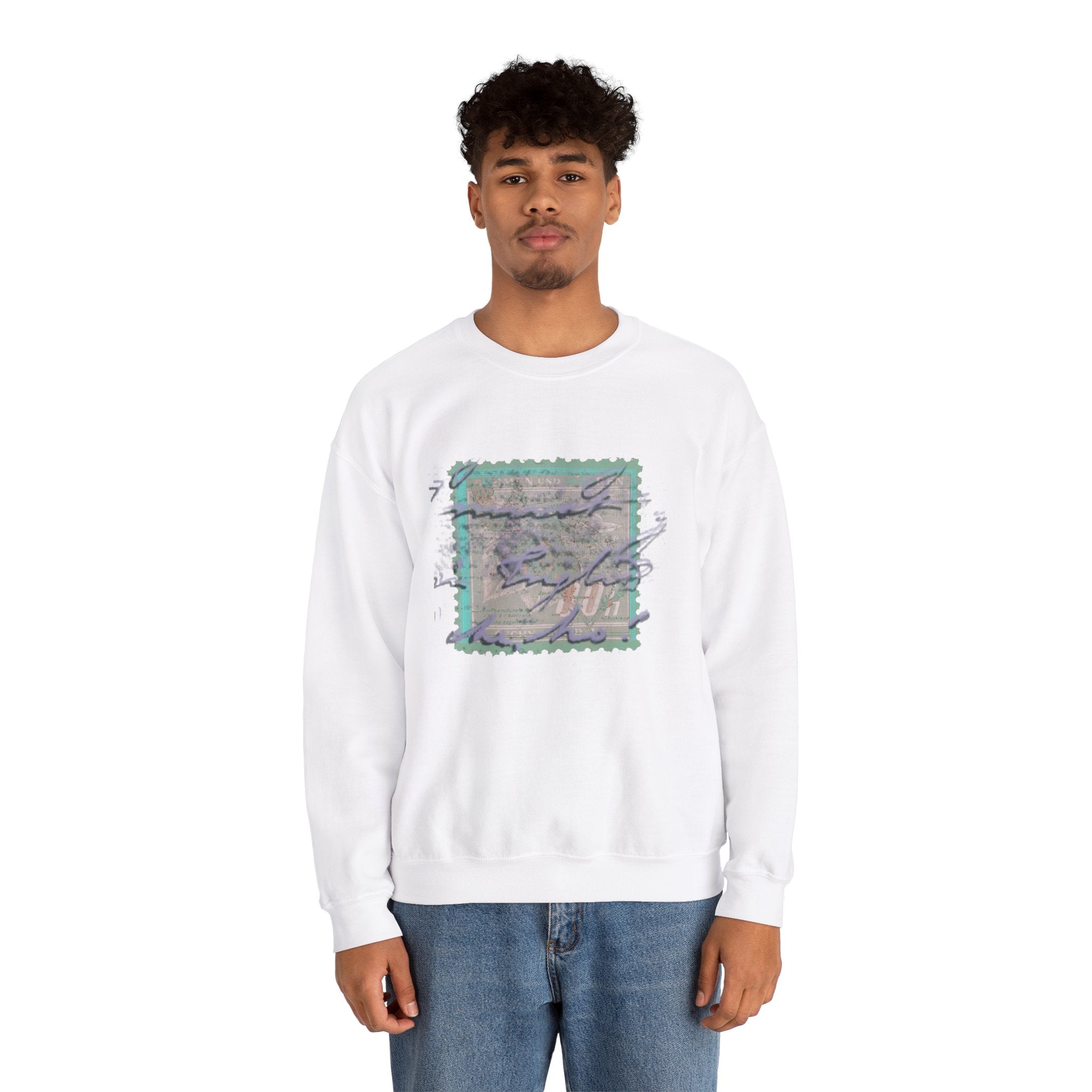 Retro Stamp Design Unisex Heavy Blend™ Crewneck Sweatshirt