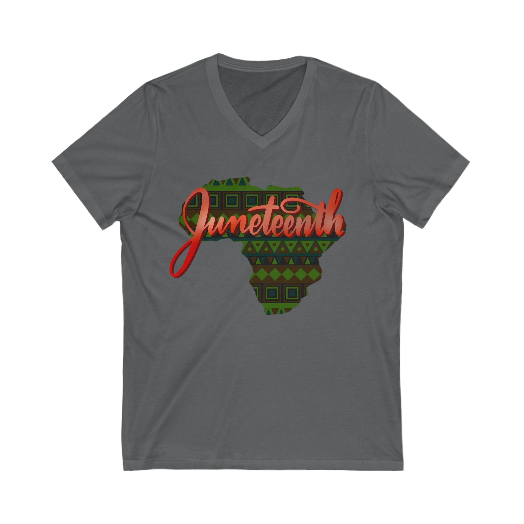 Juneteenth Africa V-Neck Tee - Unisex Short Sleeve Celebration Shirt