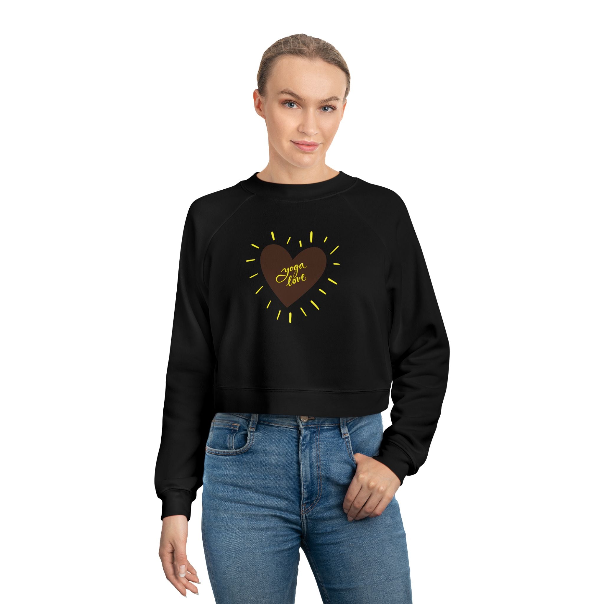 Yoga Love Women's Cropped Fleece Pullover - Cozy & Stylish for Every Occasion