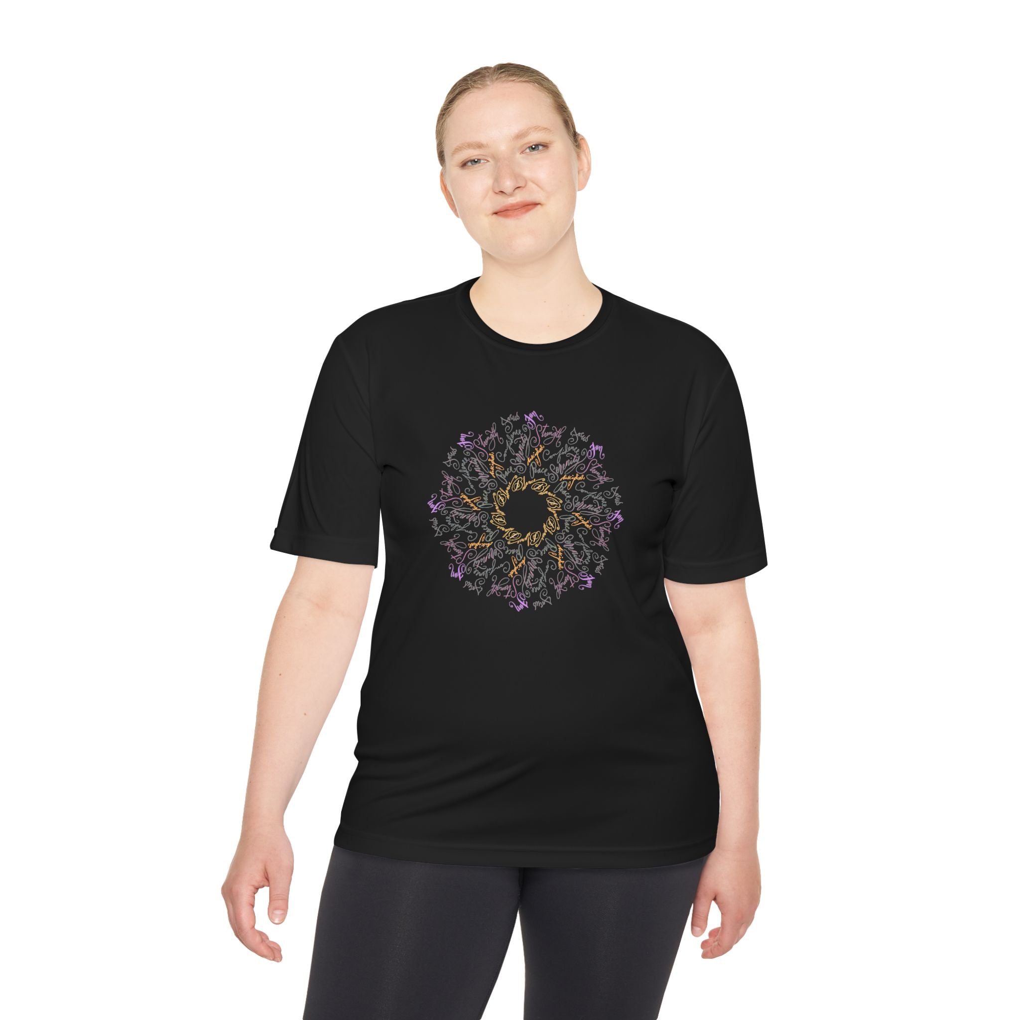 Mandala Yoga Pose Design Unisex Moisture Wicking Tee - Perfect for Active Lifestyle