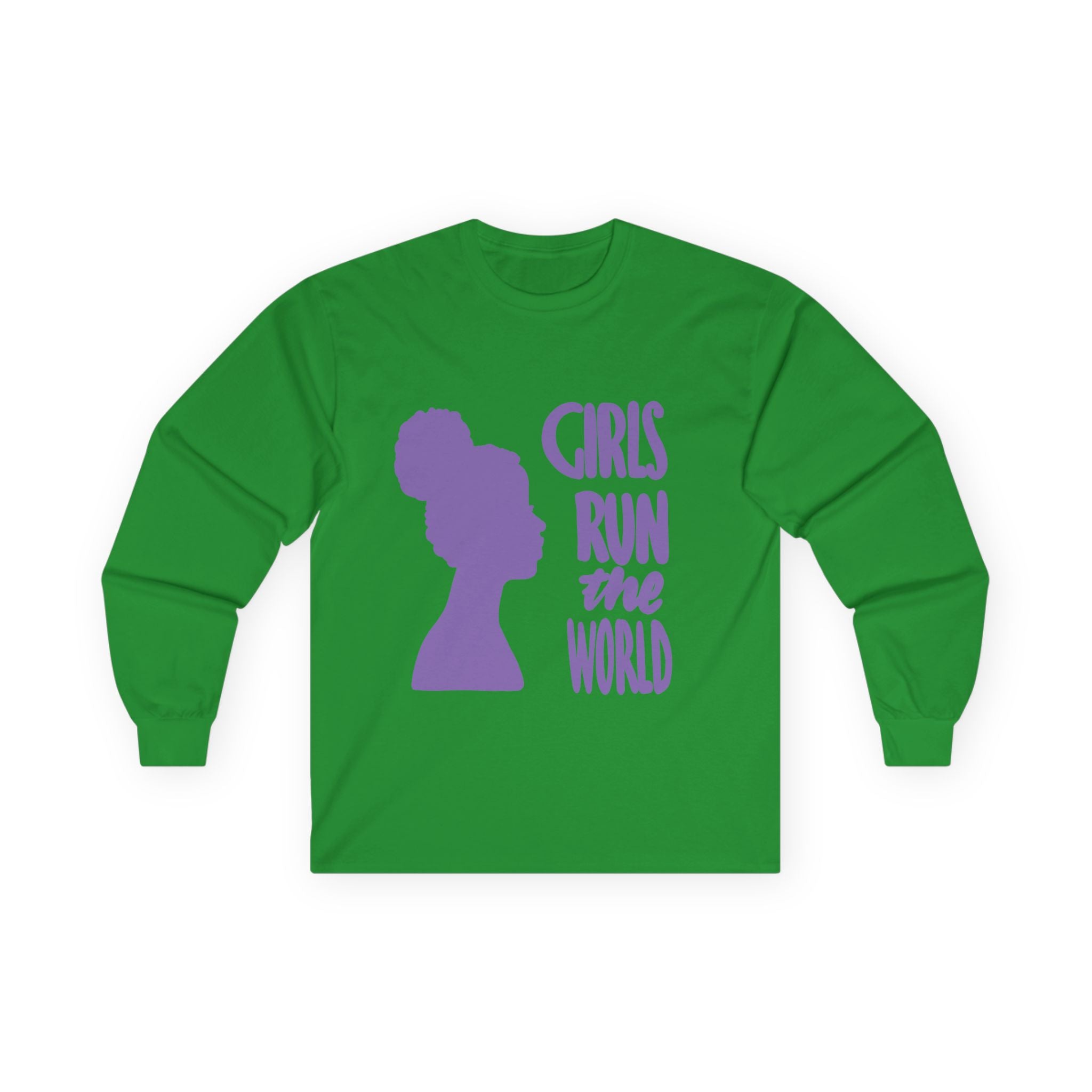 Girls Run the World Long Sleeve Tee - Empowering Unisex Cotton Shirt