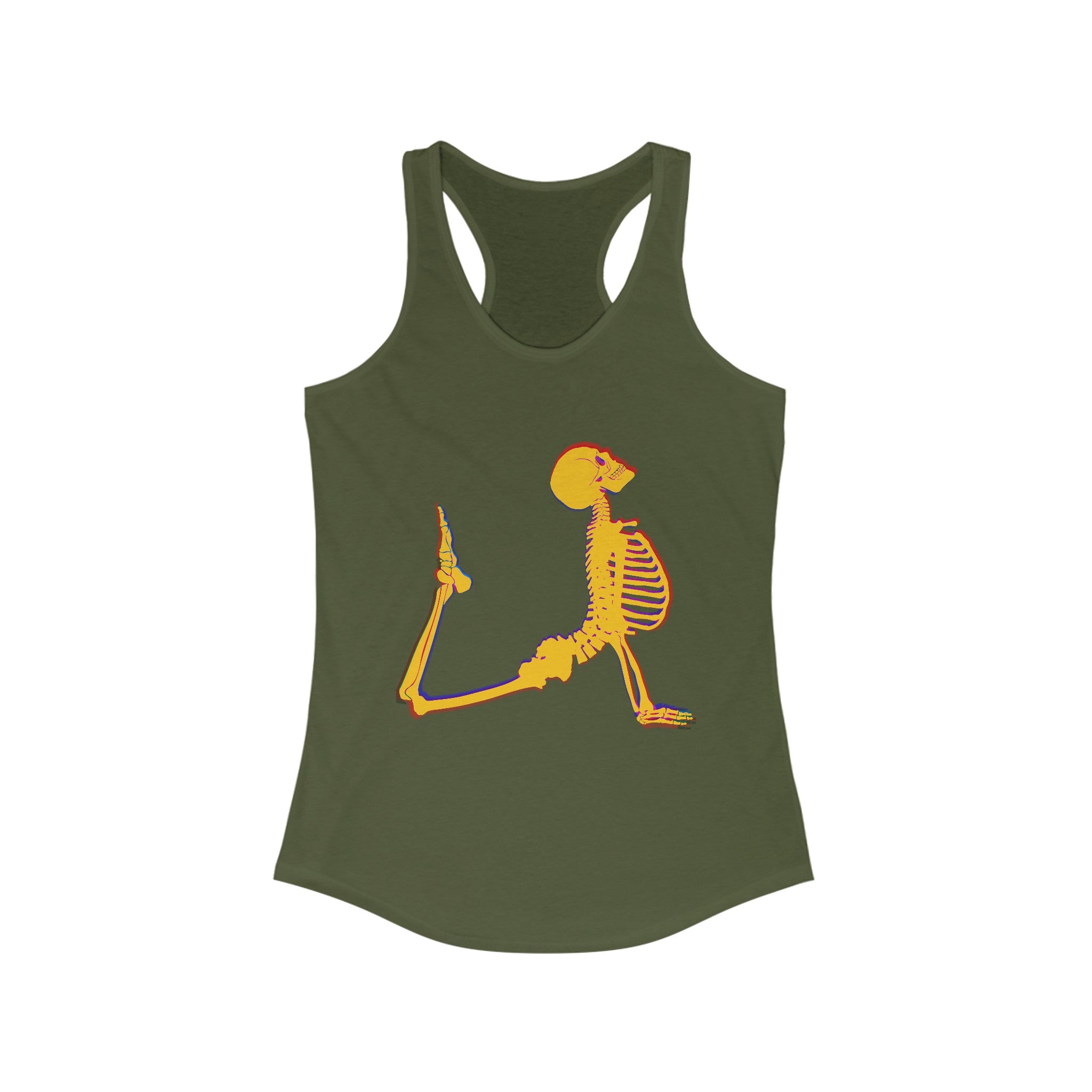 Women's Racerback Tank - Corpse Pose Halloween Yoga Whimsical Design