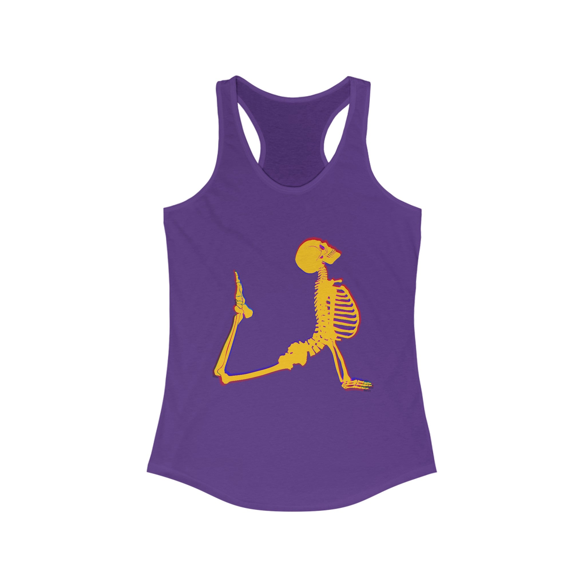 Women's Racerback Tank - Corpse Pose Halloween Yoga Whimsical Design