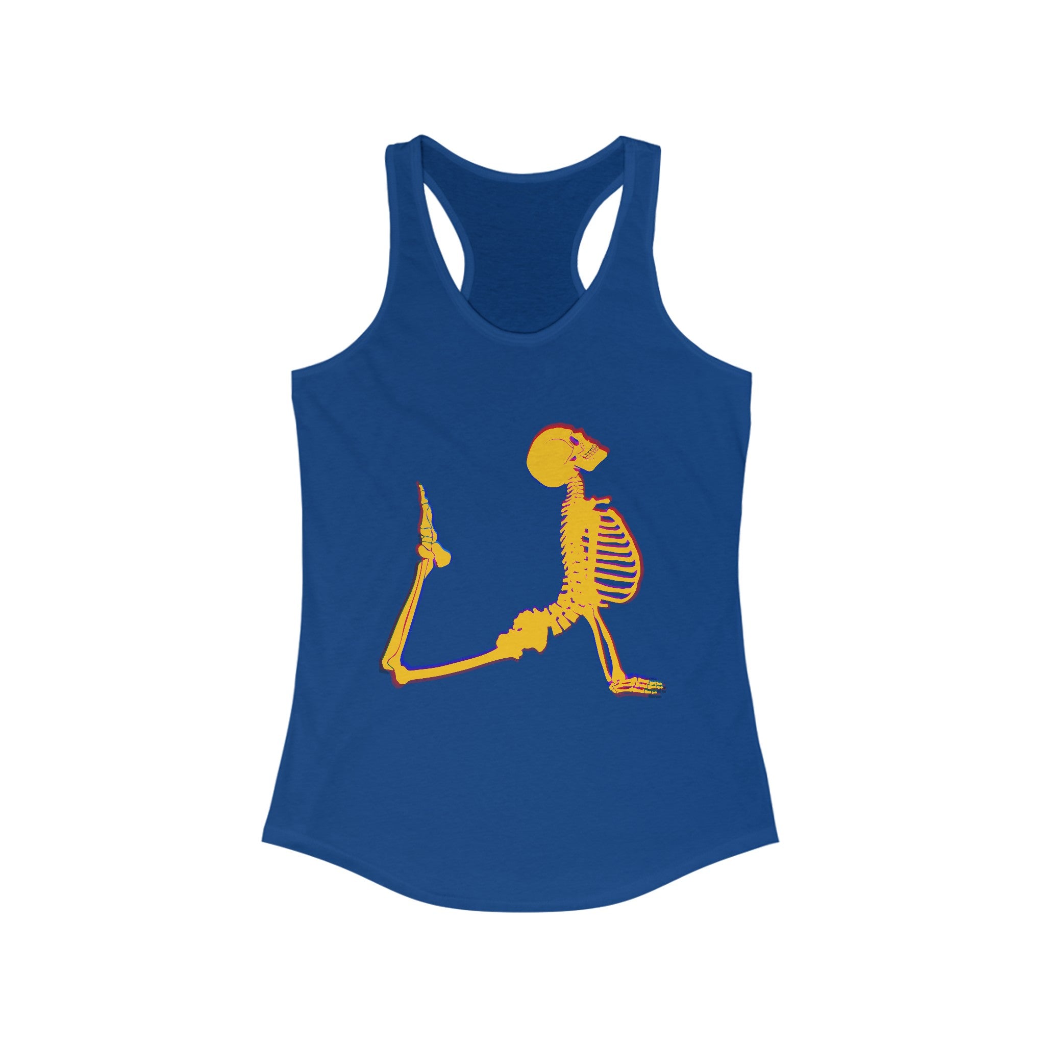 Women's Racerback Tank - Corpse Pose Halloween Yoga Whimsical Design