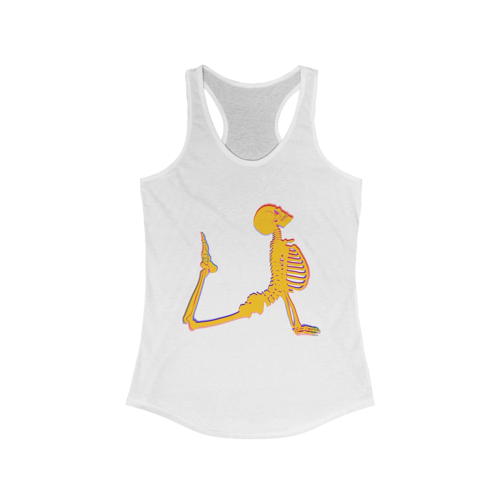 Women's Racerback Tank - Corpse Pose Halloween Yoga Whimsical Design