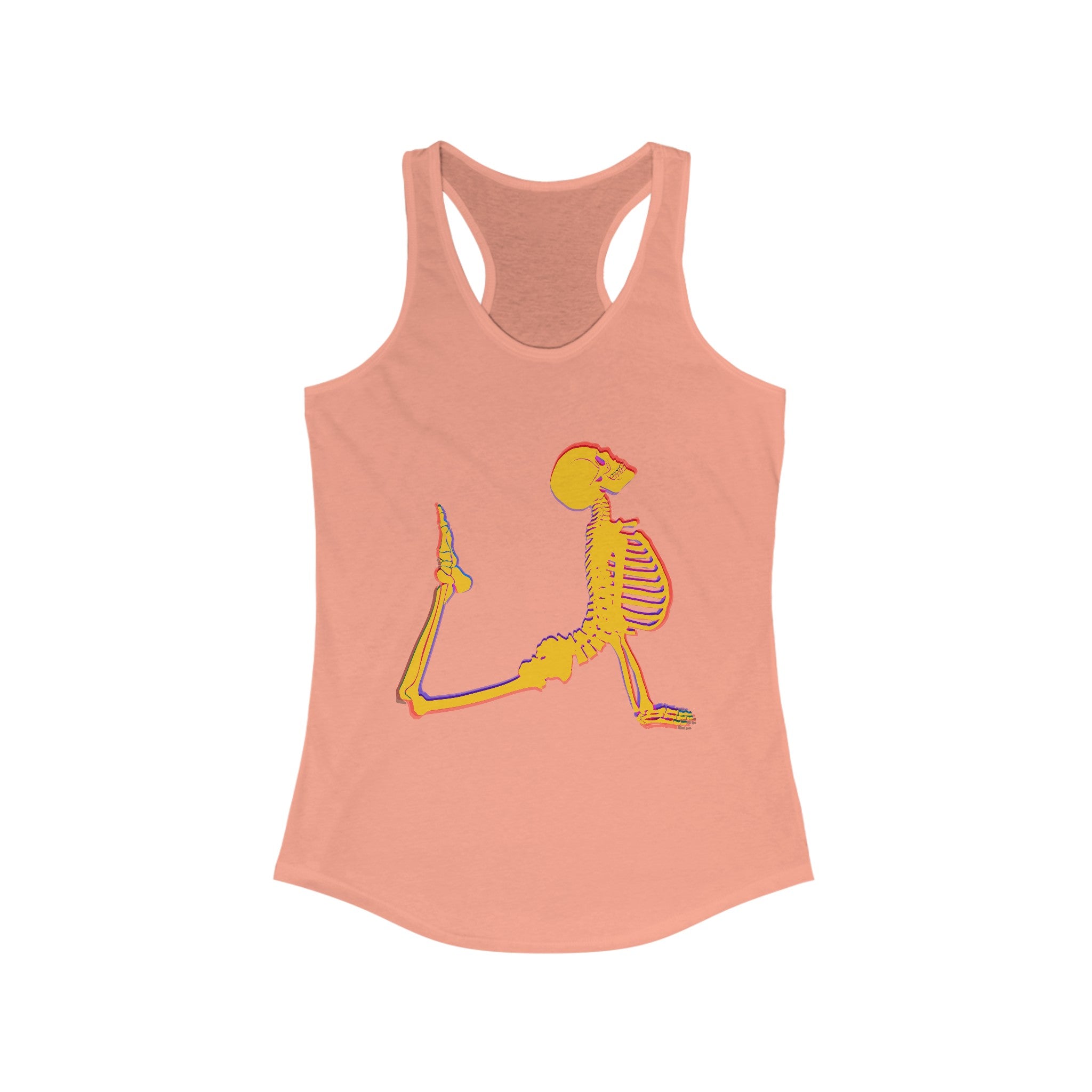 Women's Racerback Tank - Corpse Pose Halloween Yoga Whimsical Design