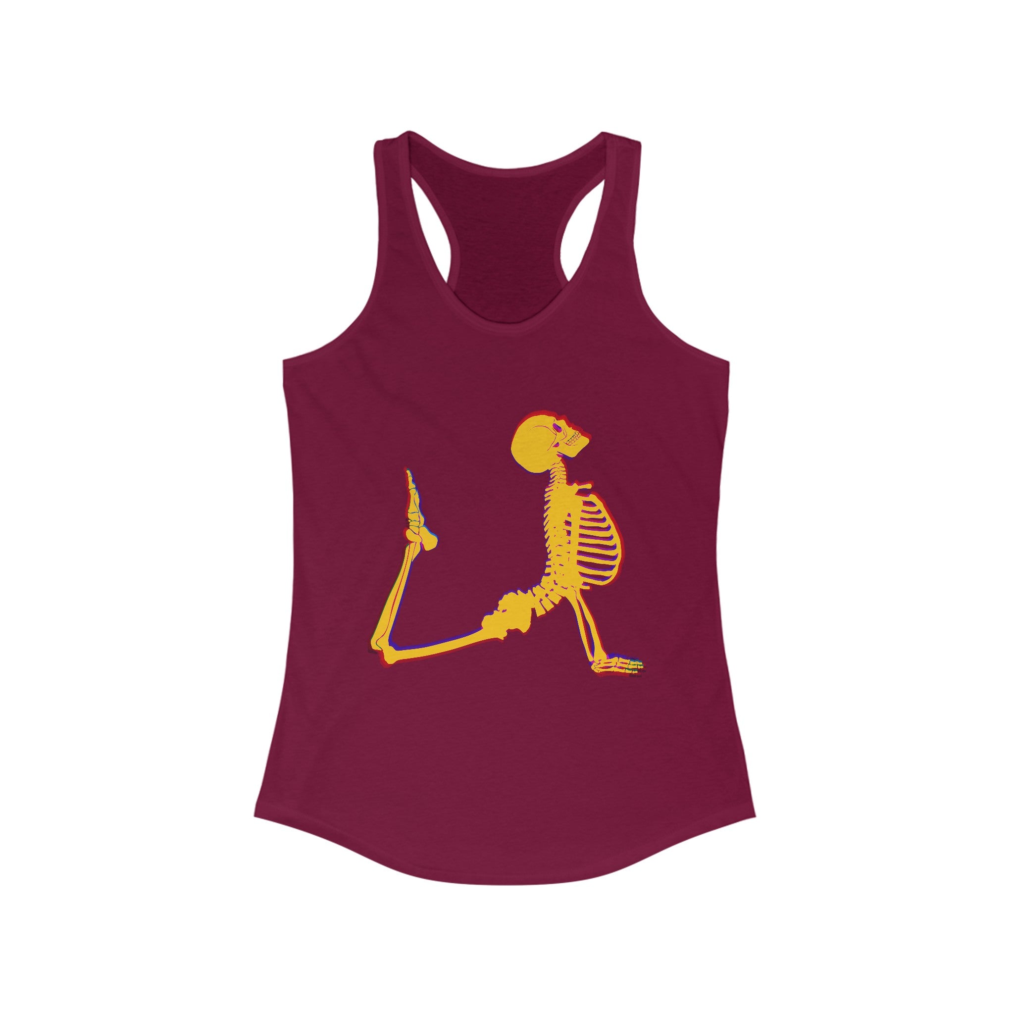 Women's Racerback Tank - Corpse Pose Halloween Yoga Whimsical Design