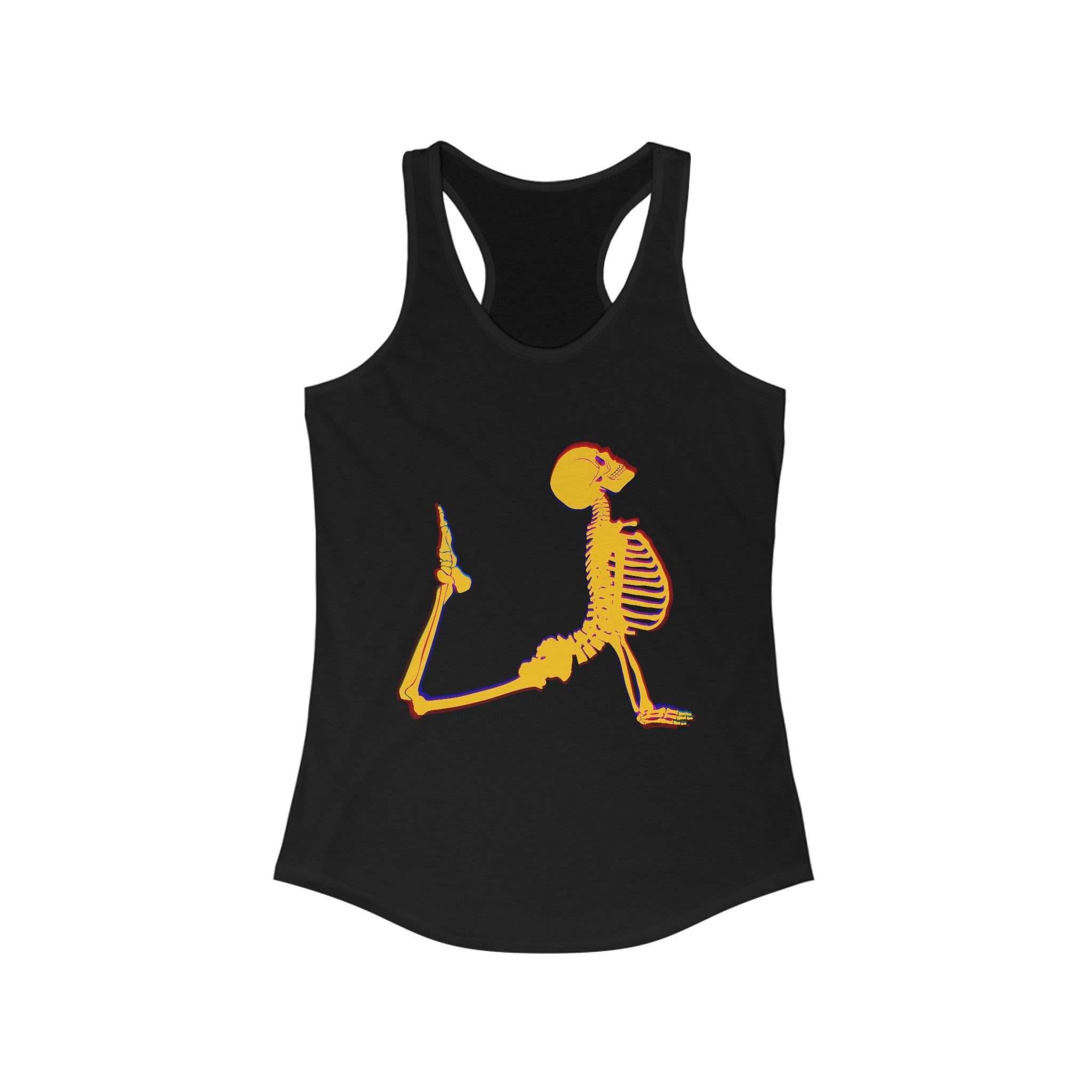 Women's Racerback Tank - Corpse Pose Halloween Yoga Whimsical Design