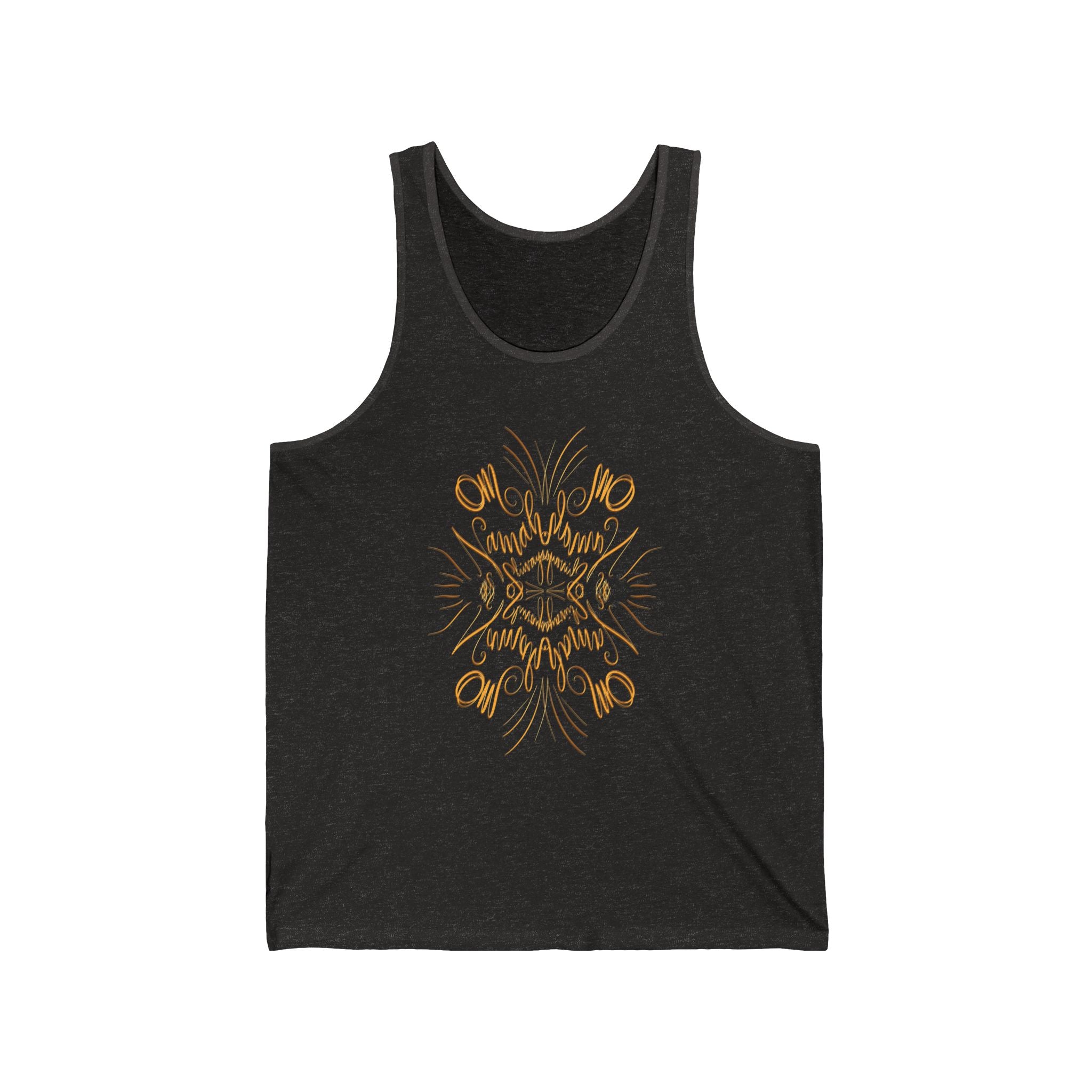 Golden OM Floral Unisex Jersey Tank - Stylish Summer Sleeveless Top