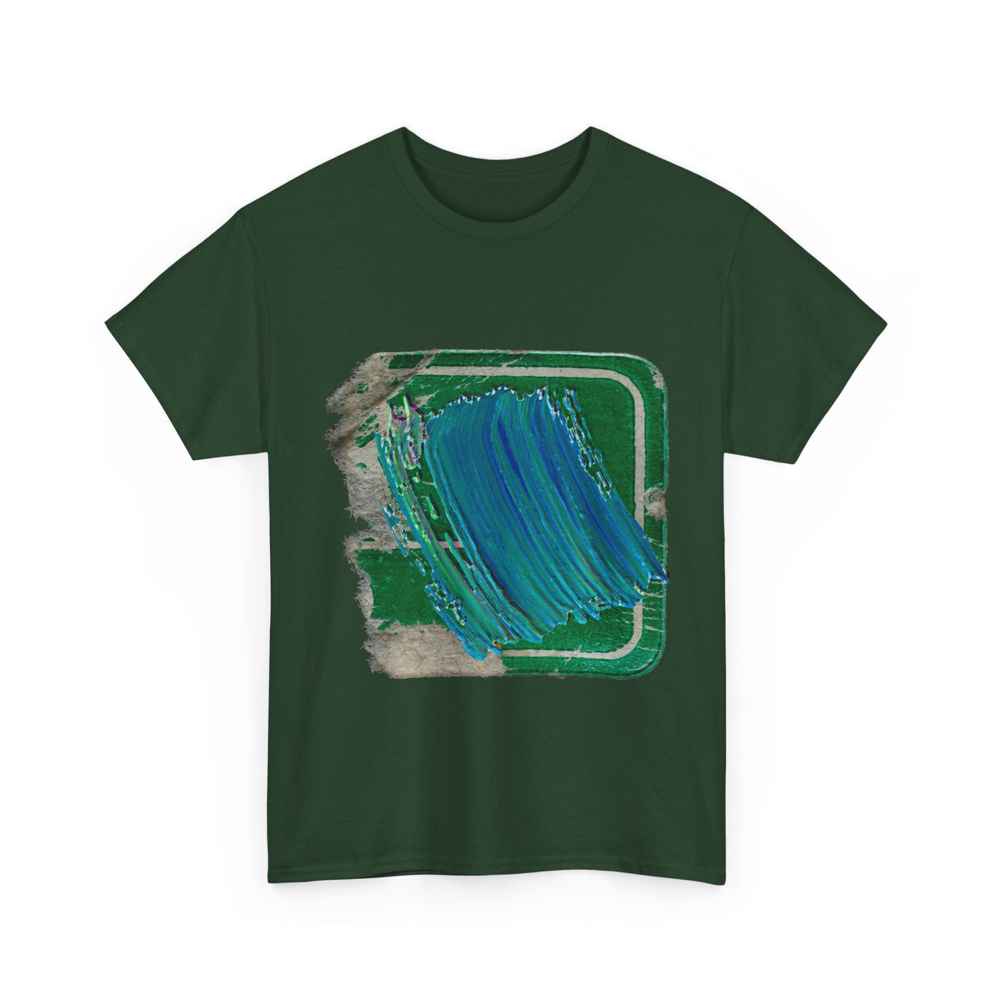 Painterly Abstract Graphic Unisex Heavy Cotton Tee - Casual Art Style Shirt