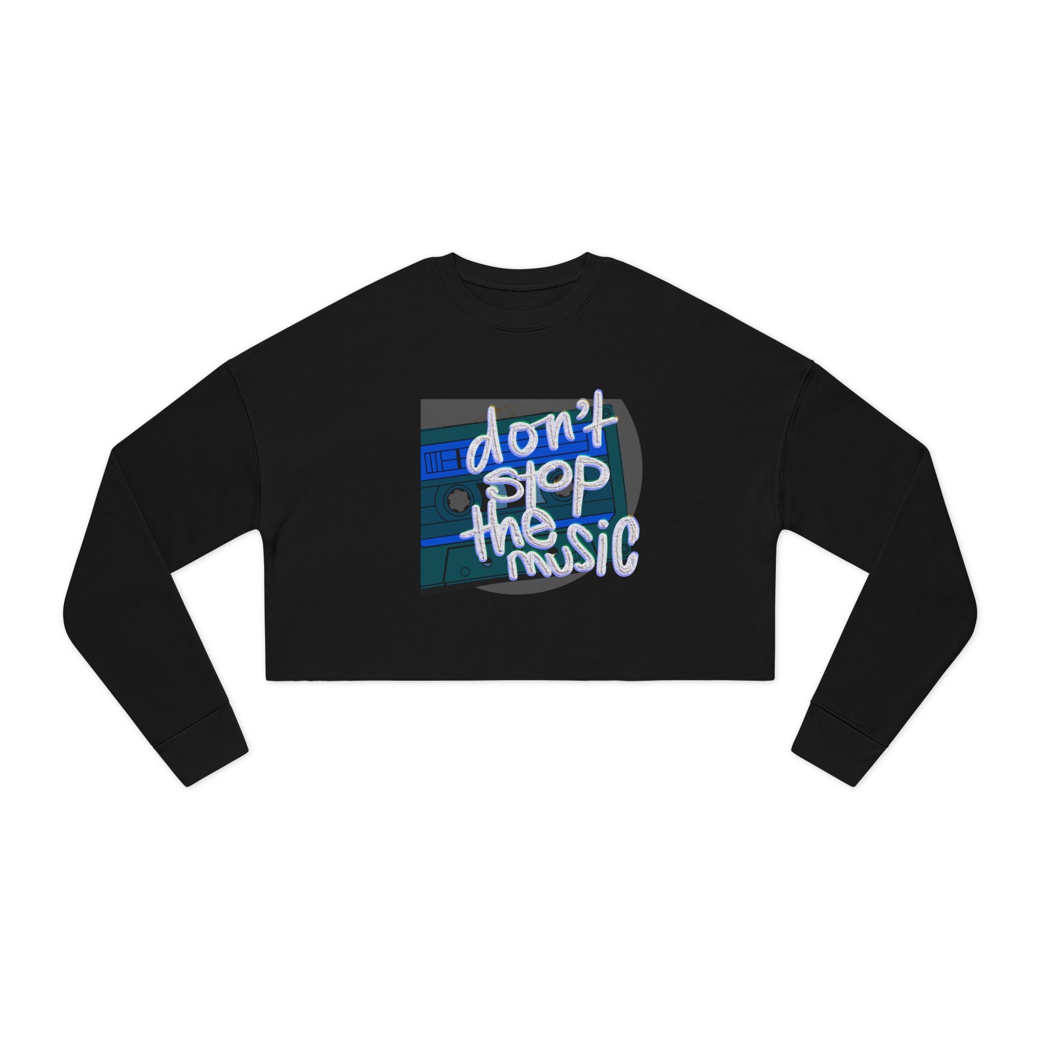 Don't Stop The Music Cropped Sweatshirt - Trendy Women's Apparel for Music Lovers